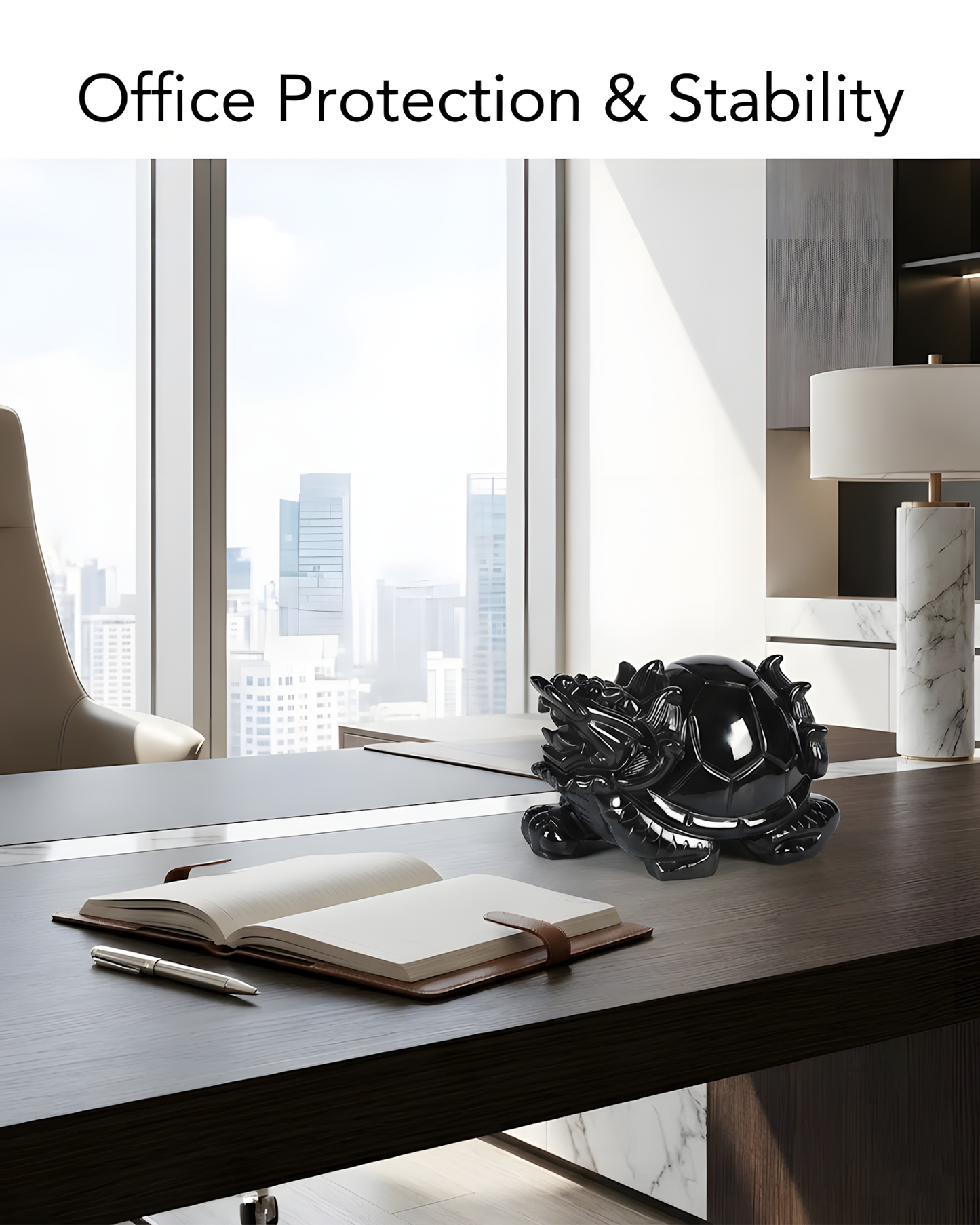 Natural Black Obsidian Turtle (Xuan Wu) — Stability & Home Protection Sculpture (10–26cm)