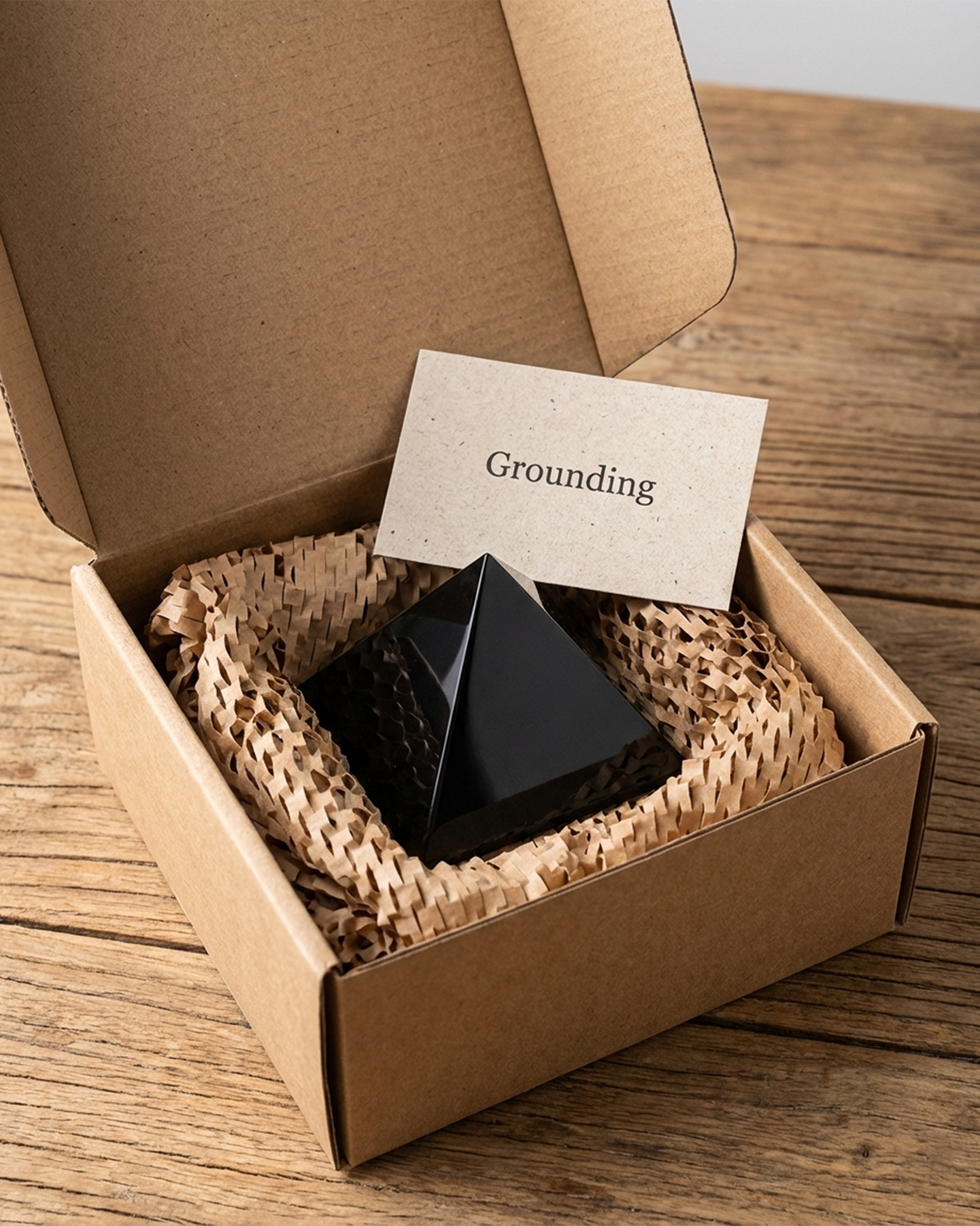 Natural Black Obsidian Pyramid (0.8-3.2kg) | Feng Shui Grounding