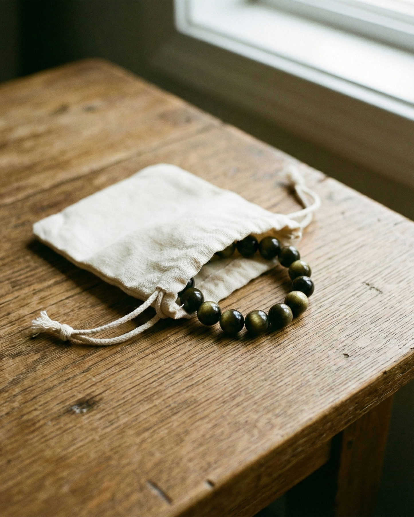 Natural Golden Obsidian Bracelet (Double Eye) | Wealth & Protection