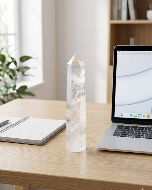 Natural Clear Quartz Hexagonal Tower — Focus & Clarity Crystal