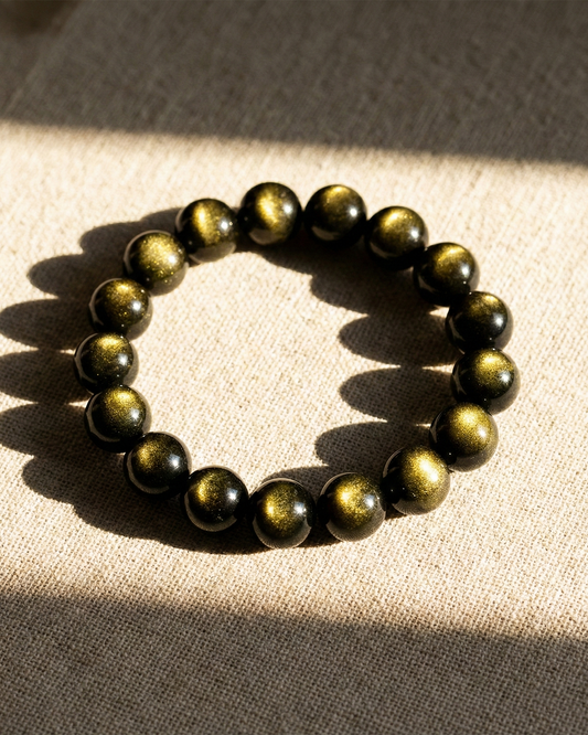 Natural Golden Obsidian Bracelet (Double Eye) | Wealth & Protection