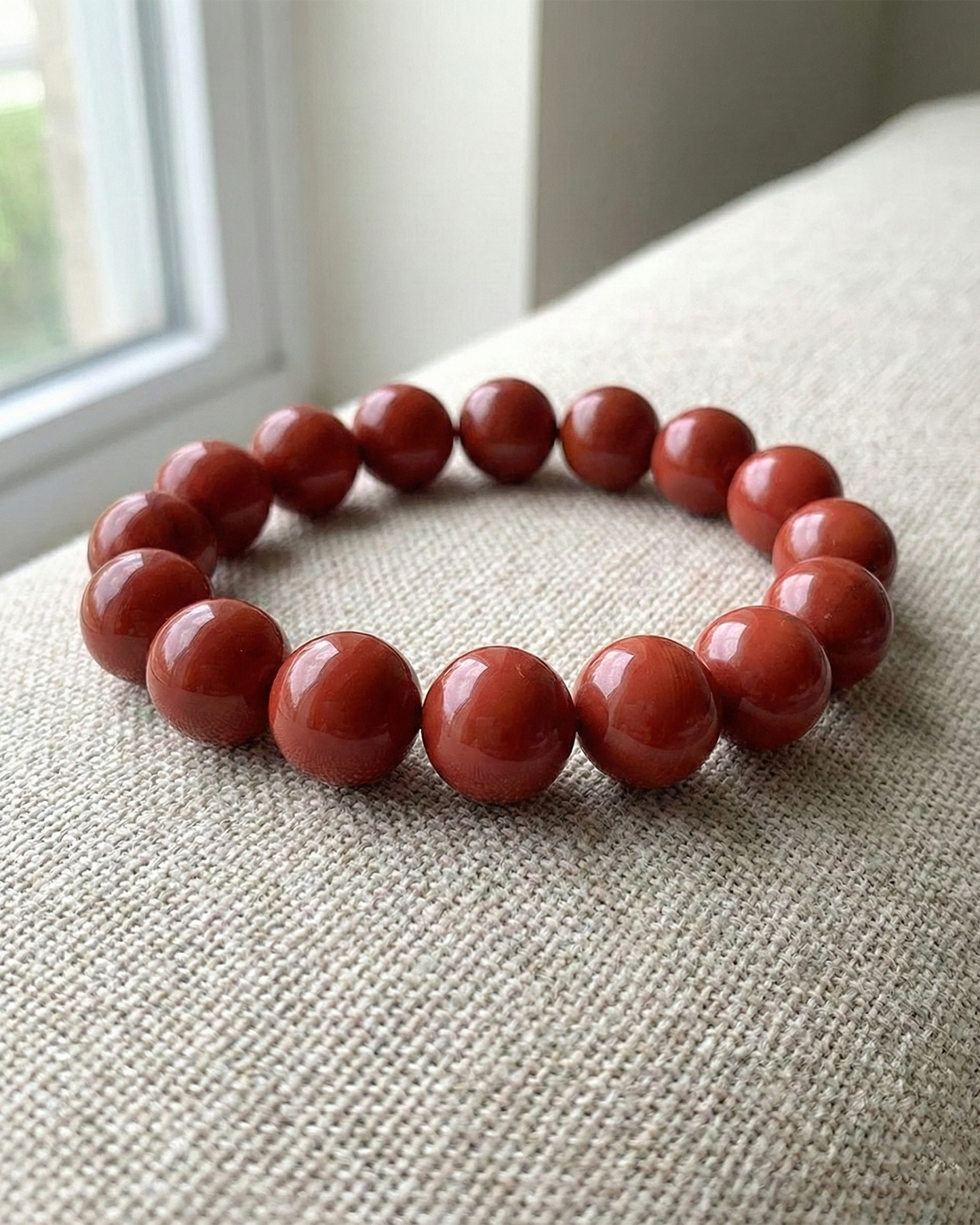 Natural "Flame Red" Rhodochrosite Bracelet | Vivid Banded Gemstone
