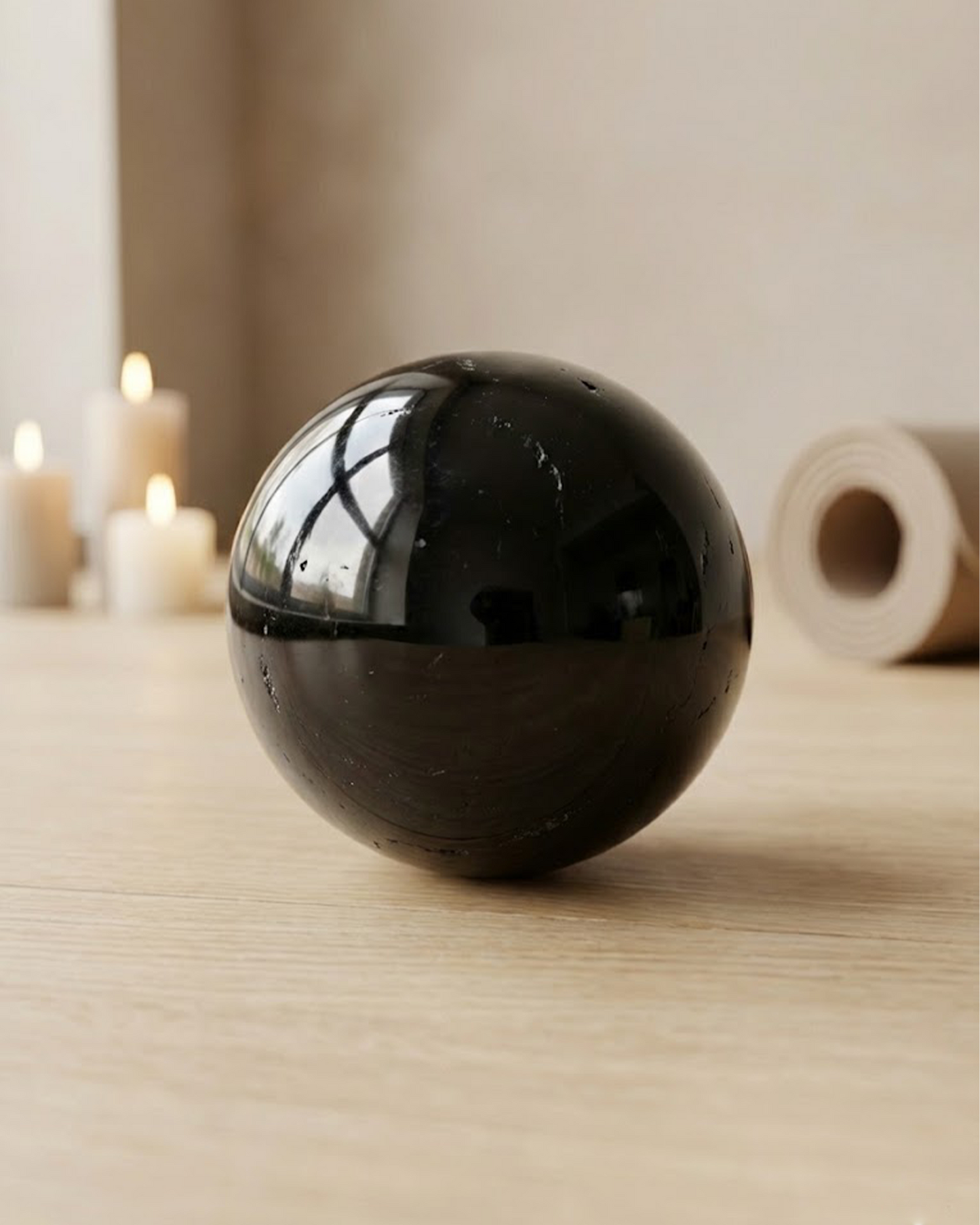 Natural Black Obsidian Crystal Sphere (6cm / 10cm / 13cm)