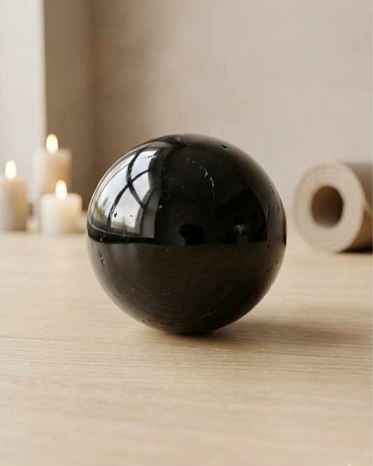 Natural Black Obsidian Crystal Sphere (6cm / 10cm / 13cm)