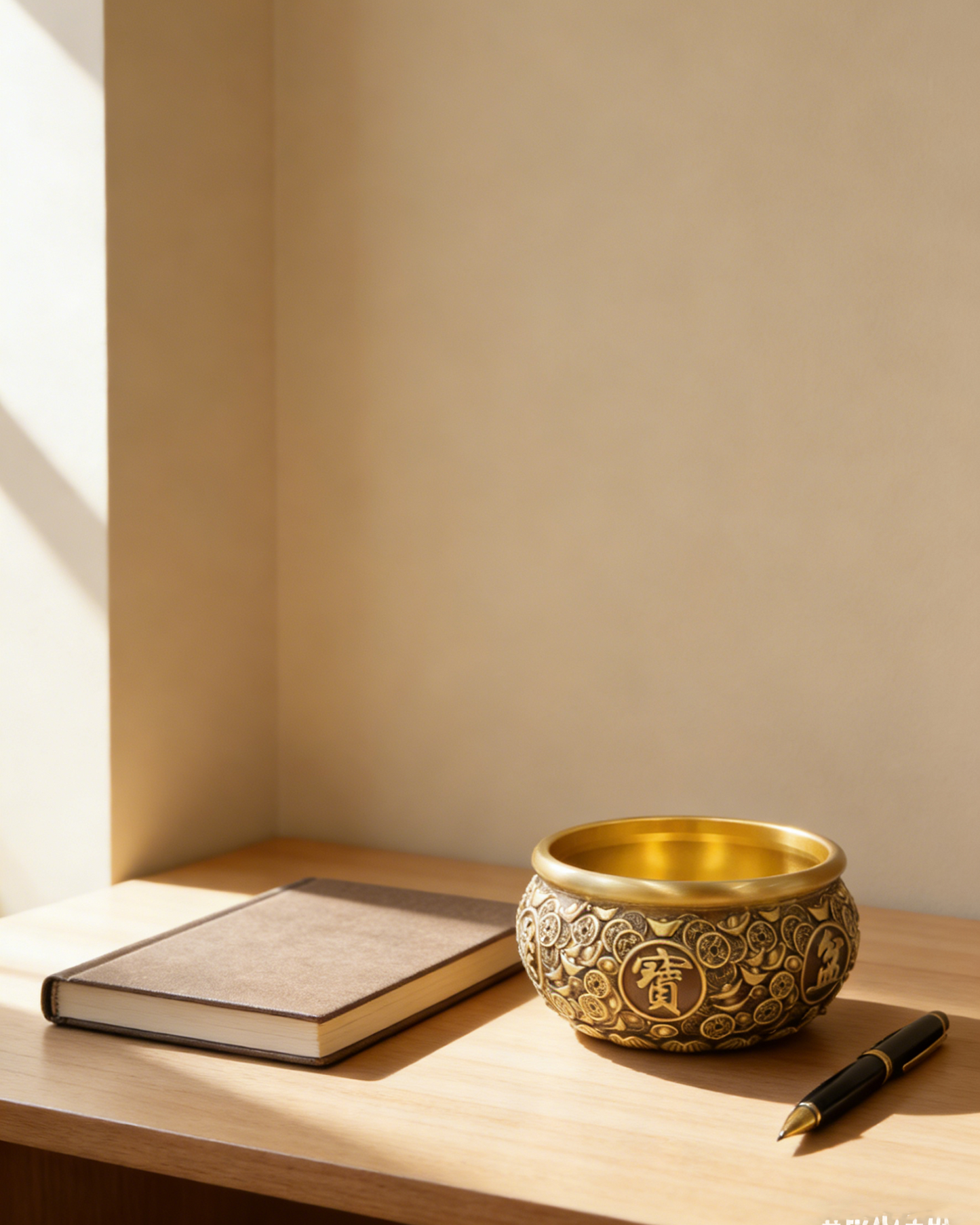 Wealth Bowl — Brass Prosperity Object for Desk & Home