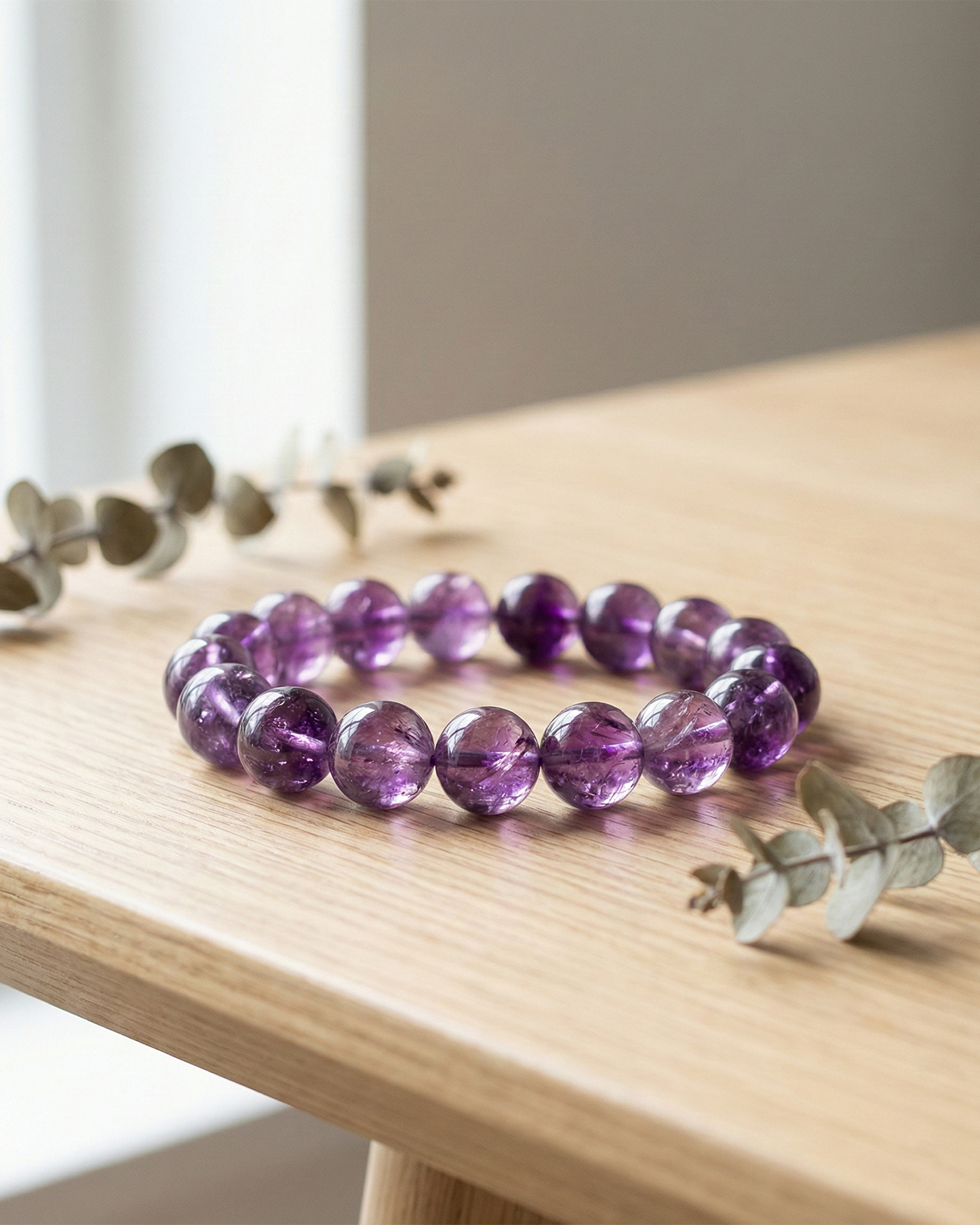 Natural Amethyst Bracelet — Clarity, Awareness & Mental Alignment (10mm / 12mm)