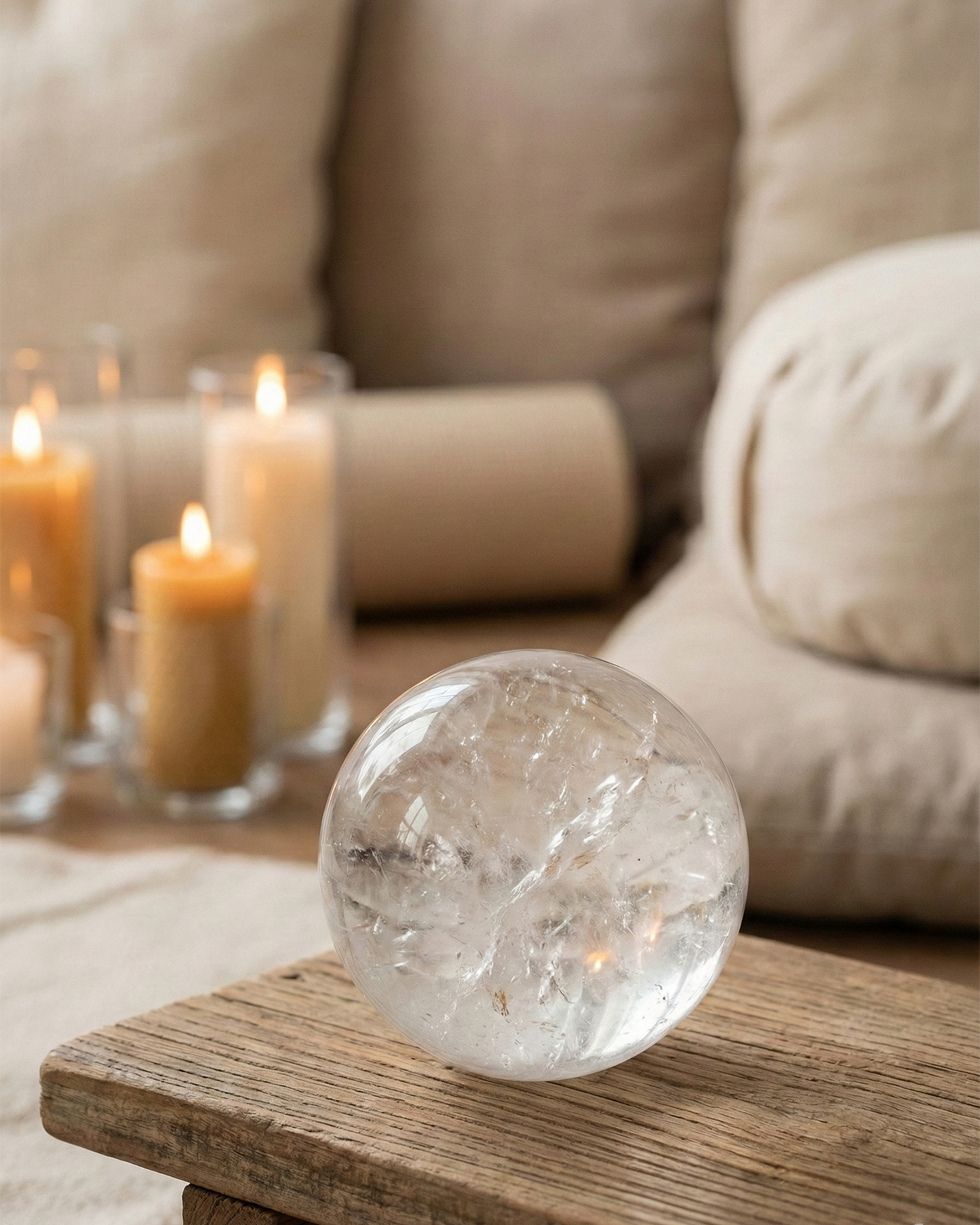 Natural Clear Quartz Crystal Sphere — Amplifier & Clarity Stone