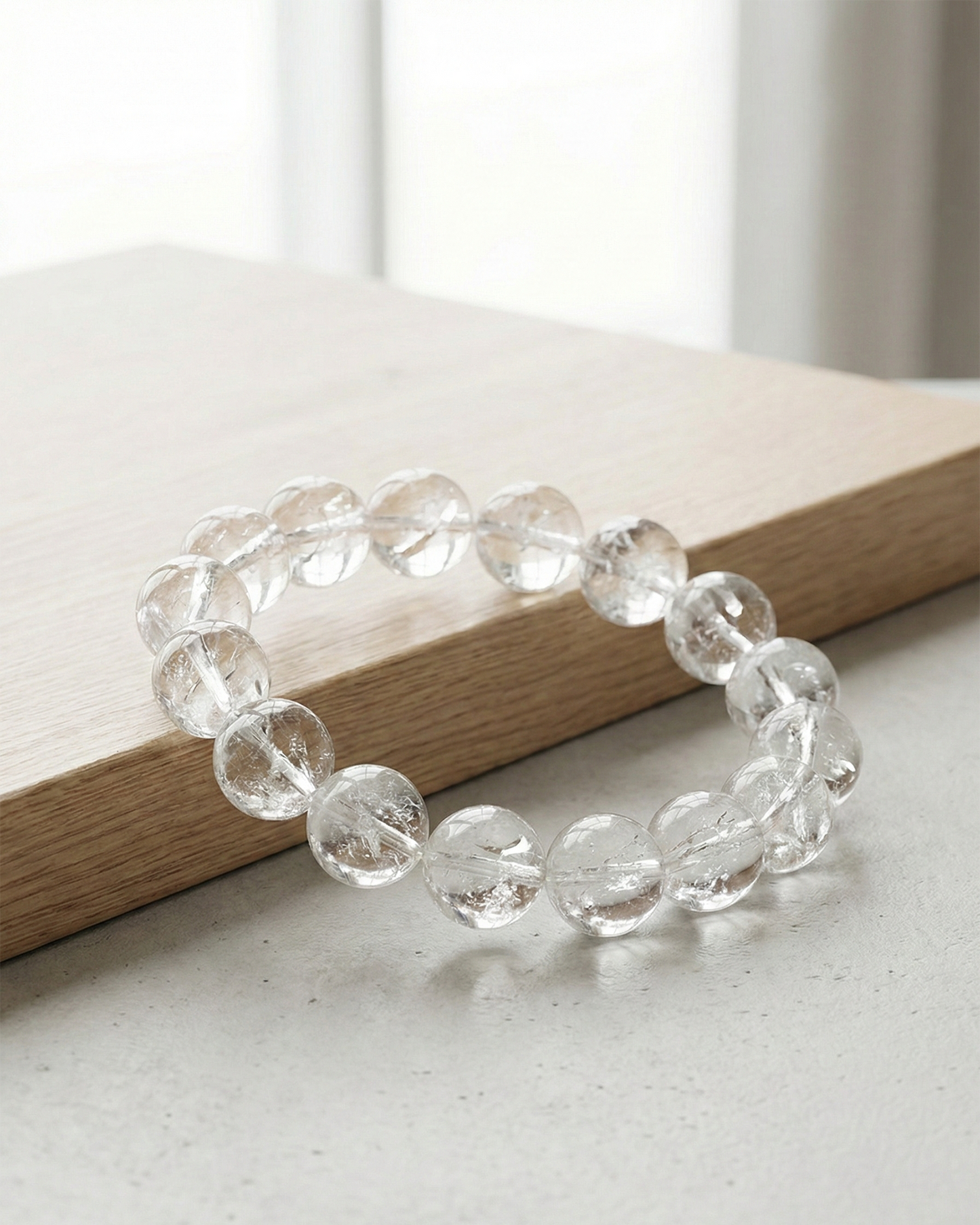 Natural Clear Quartz Bracelet — Clarity & Energy Amplifier (10mm / 12mm)