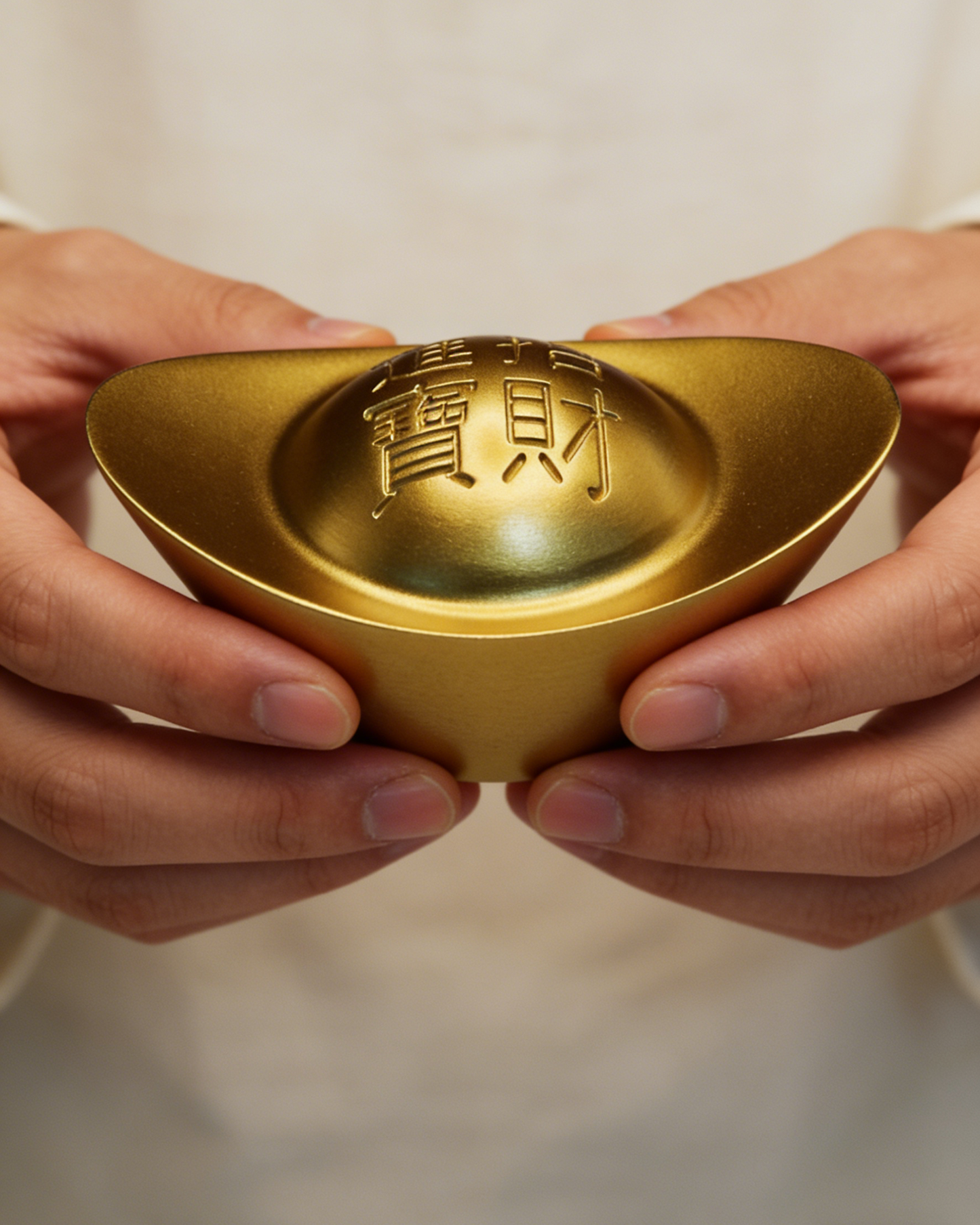 Brass Feng Shui Wealth Ingot for Prosperity & Abundance