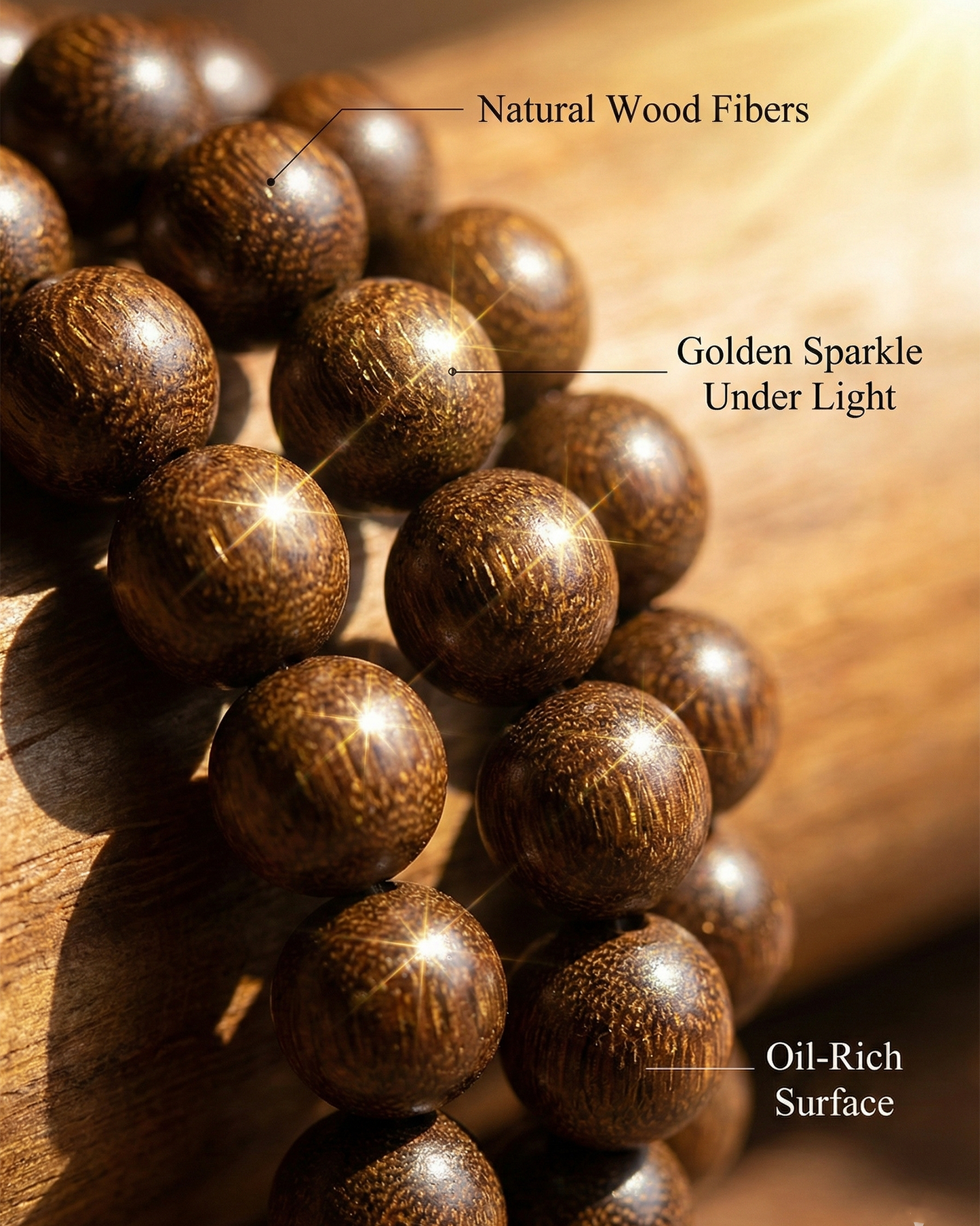 108-Bead Mala Bracelet — Rosewood Options (Golden Rosewood / Small-Leaf Rosewood)