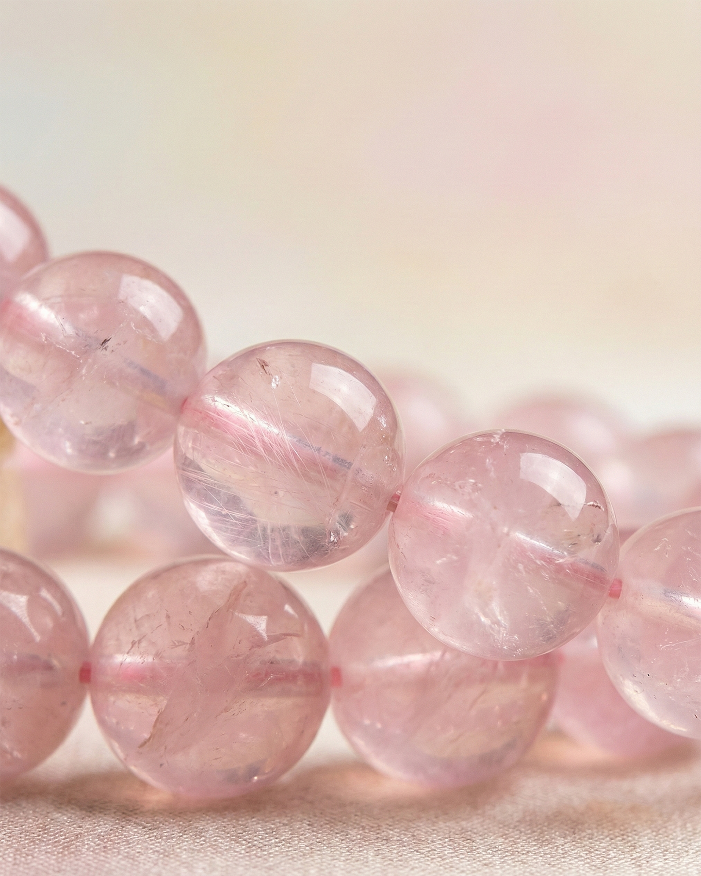 Natural Rose Quartz Bracelet — 7A Grade (10mm / 12mm Beads)