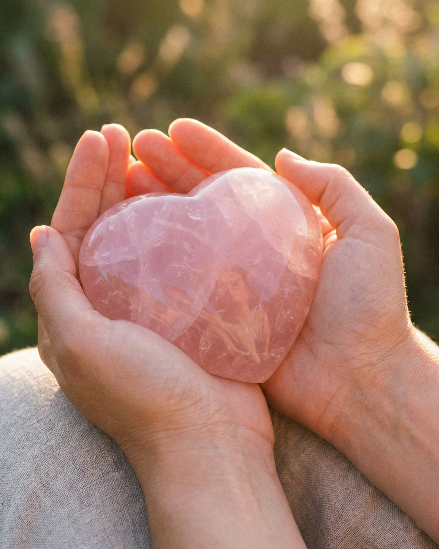 Puffy Rose Quartz Heart (7-9cm) | Natural Love Crystal Stone