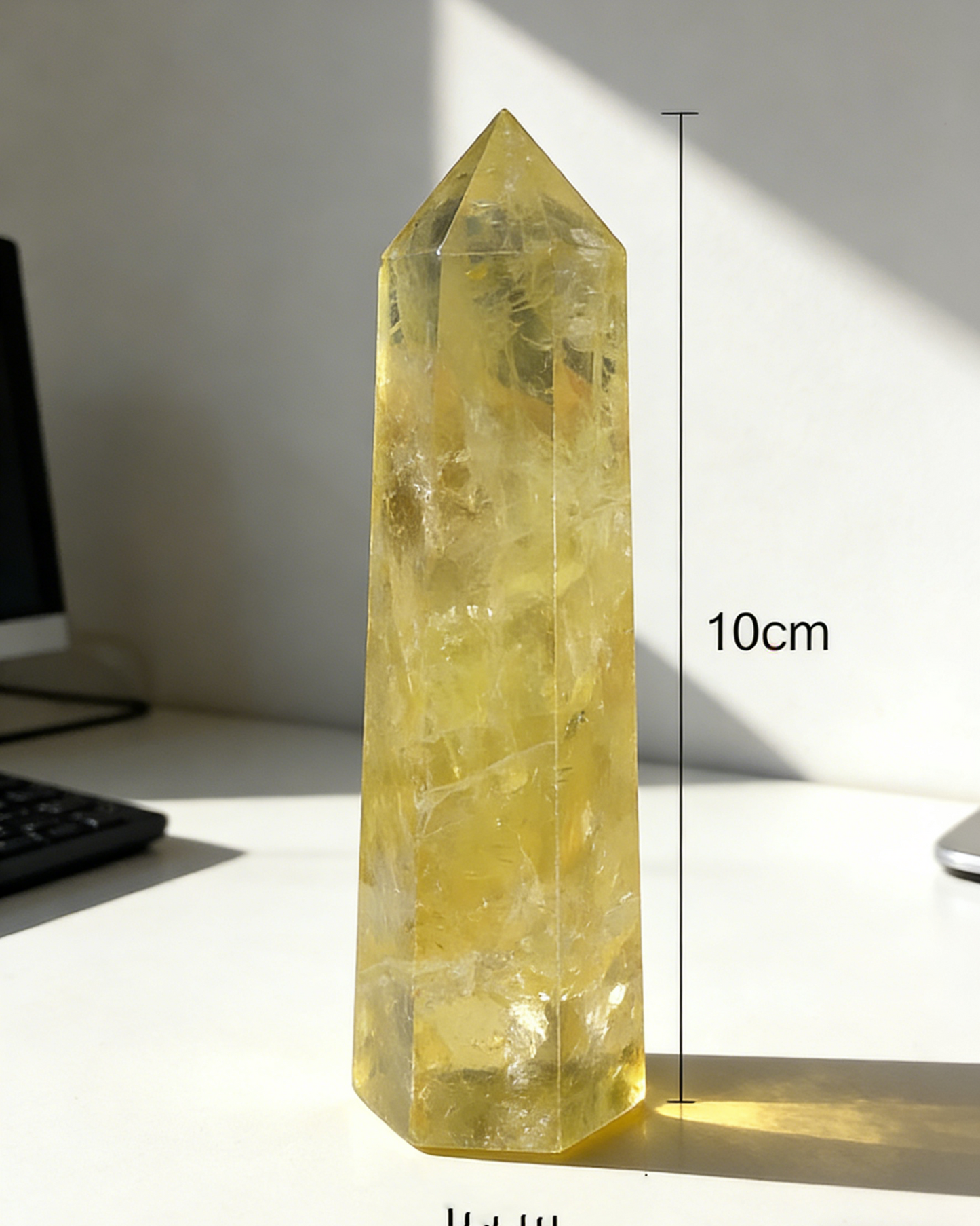 Natural Yellow Citrine Hexagonal Crystal Tower (10cm)