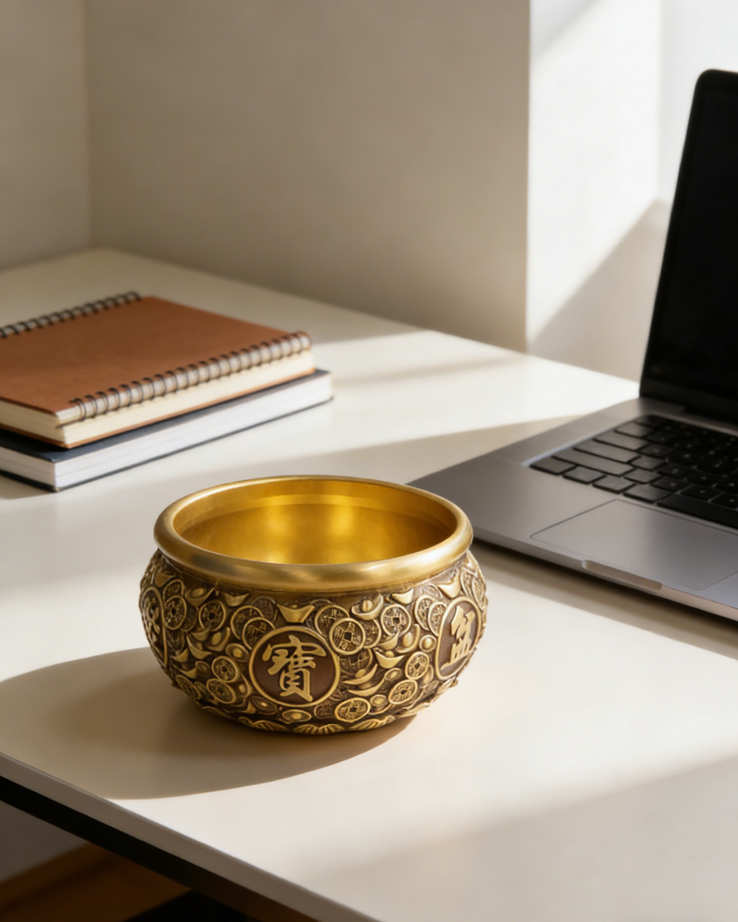 Wealth Bowl — Brass Prosperity Object for Desk & Home
