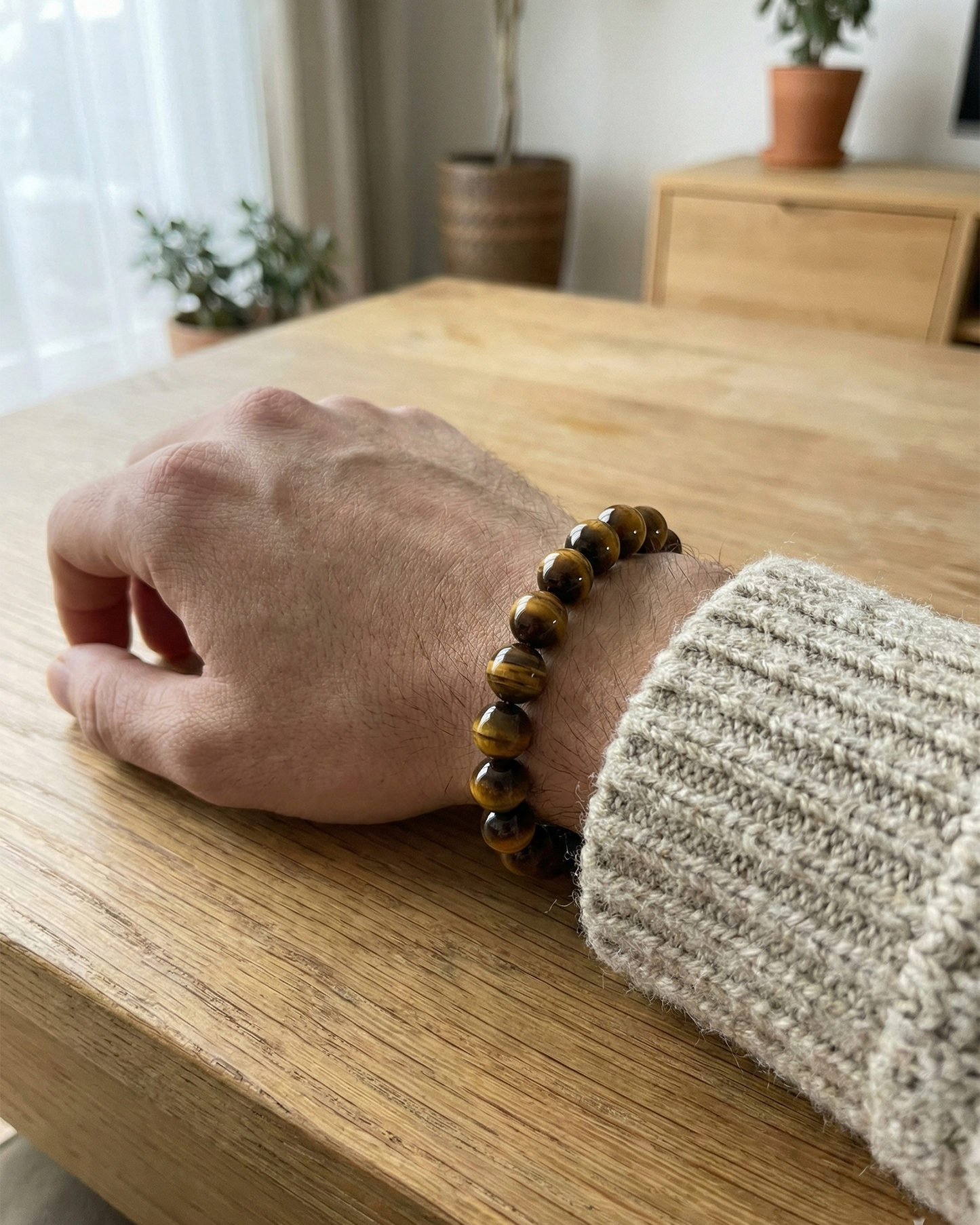 Natural Tiger’s Eye Bracelet — Willpower & Boundary (10/12/14mm)