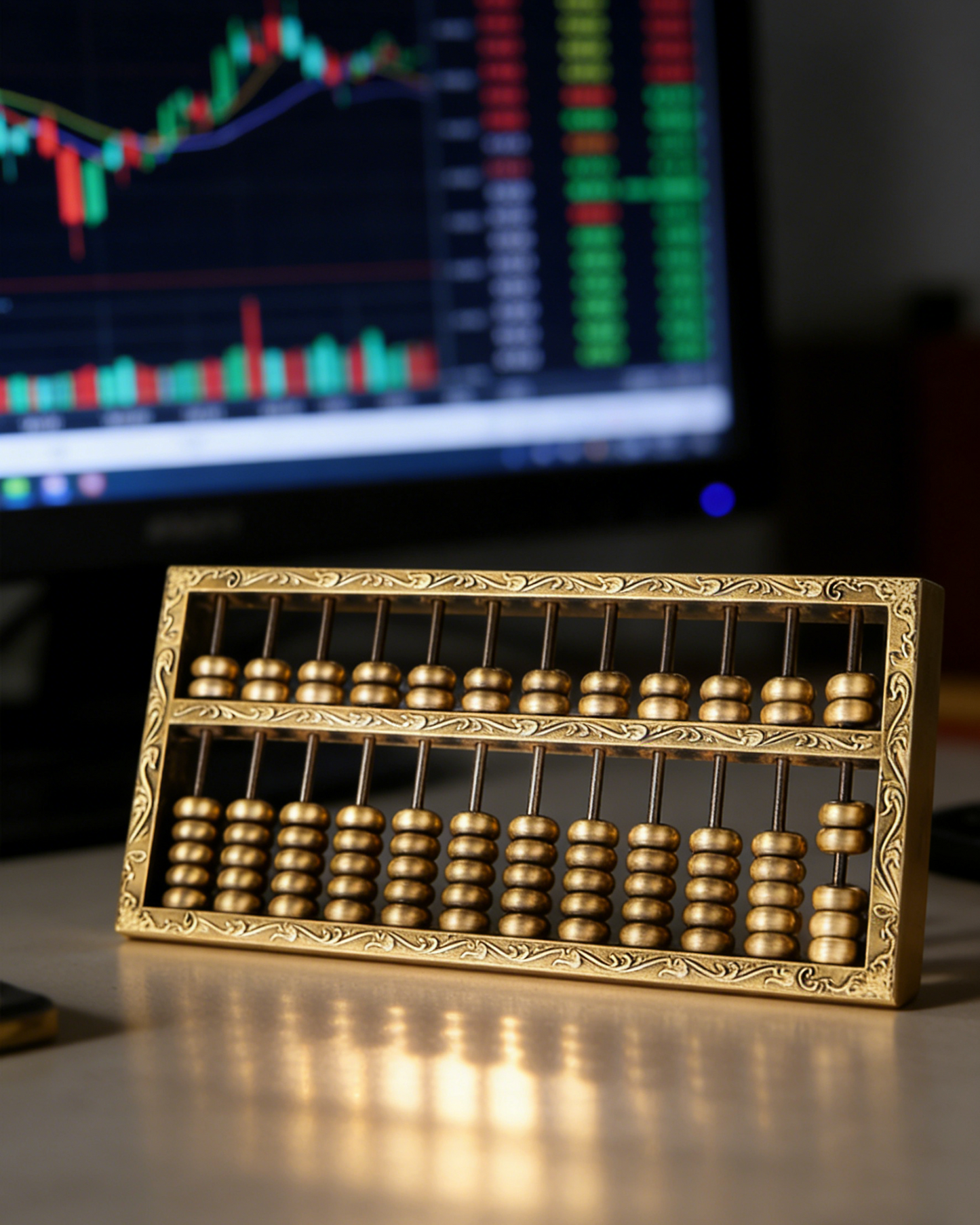 Brass Feng Shui Abacus for Wealth & Business Strategy