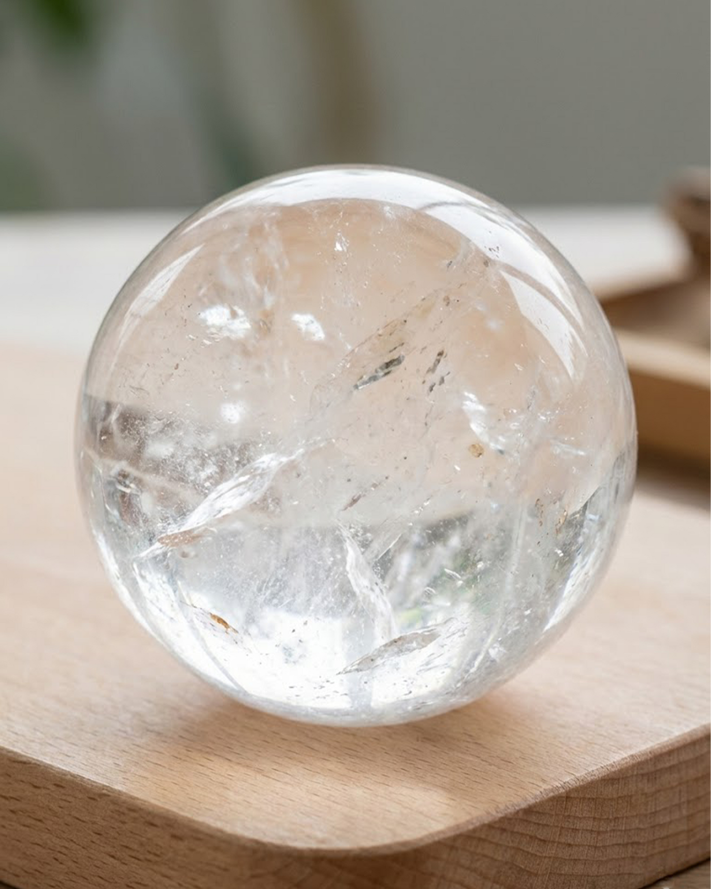 Natural Clear Quartz Crystal Sphere — Amplifier & Clarity Stone