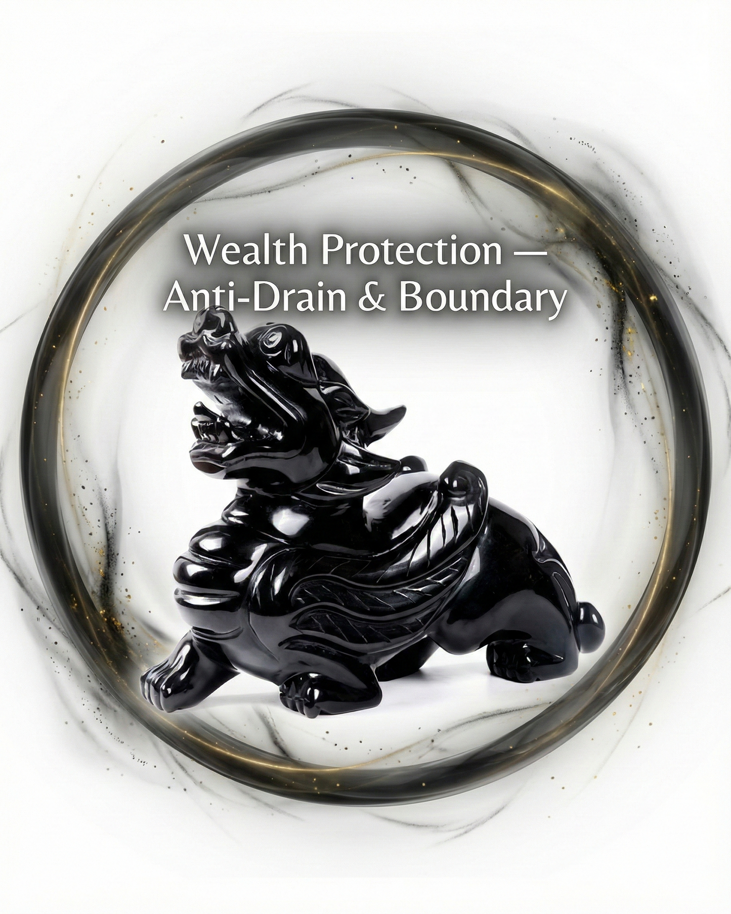 Natural Black Obsidian Pi Xiu — Wealth & Boundary Guardian (10/15/20/26cm)