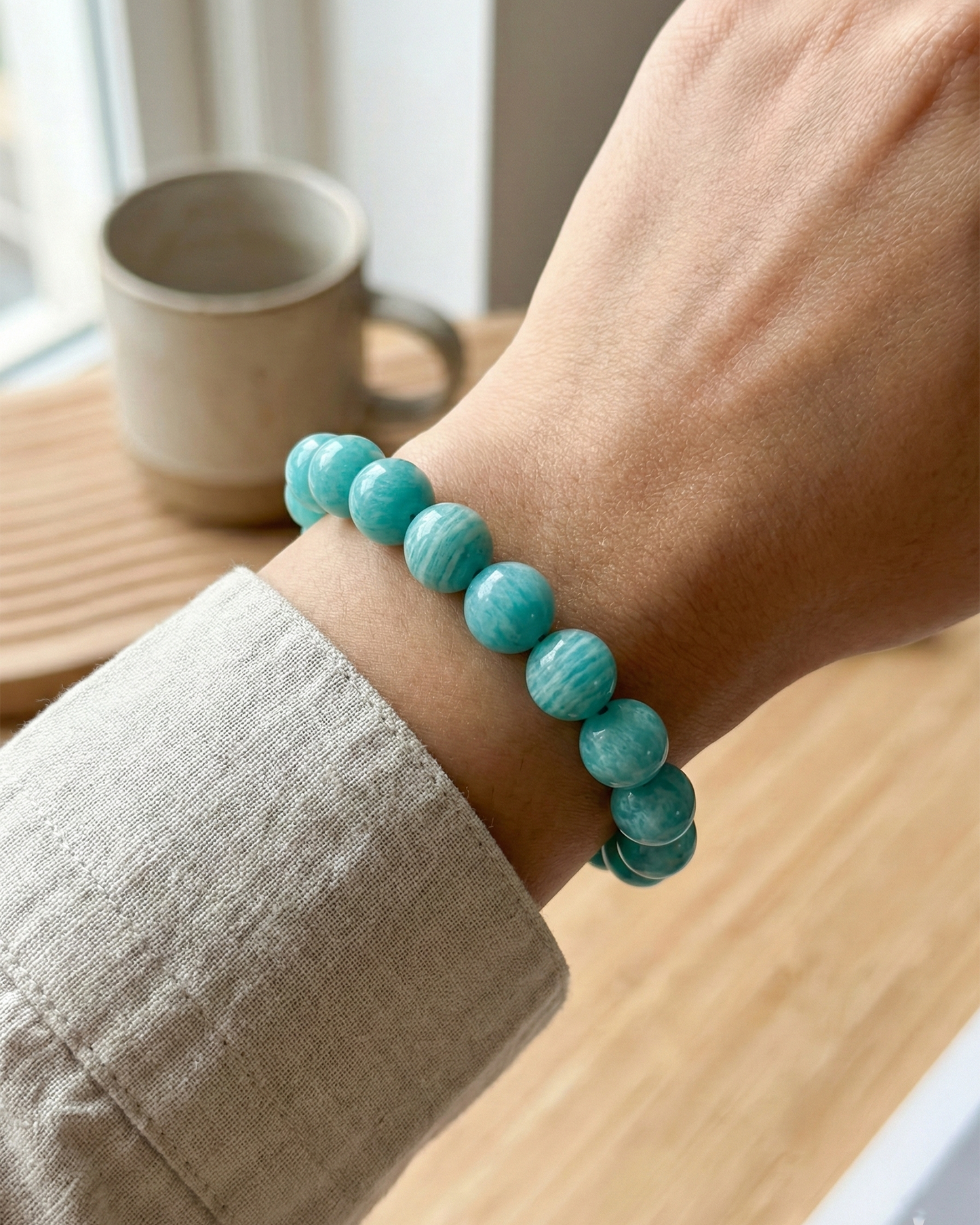 Natural Amazonite Bracelet — Expression & Communication (10mm / 12mm)