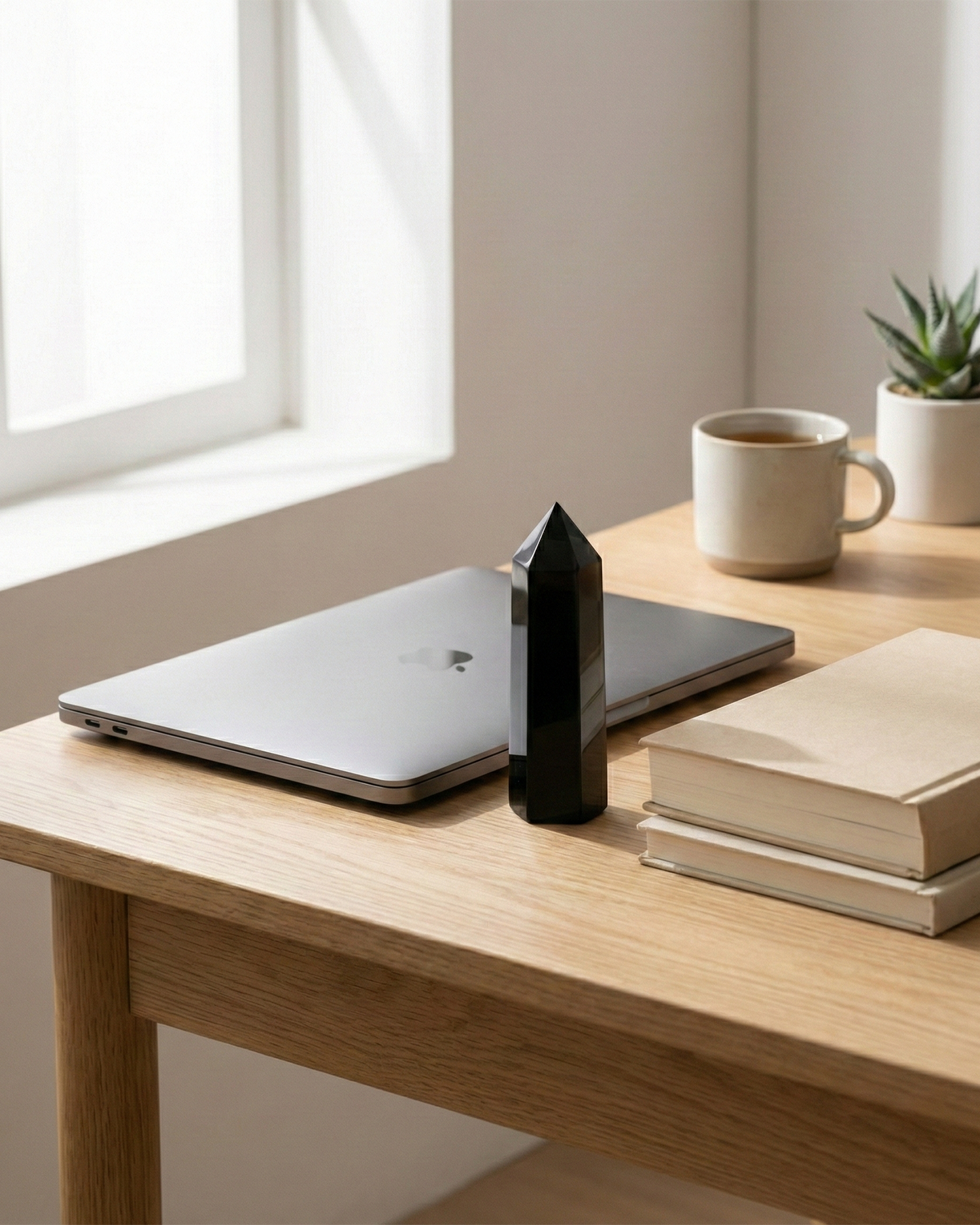 Natural Black Obsidian Crystal Point (12cm) | Feng Shui Focus Wand