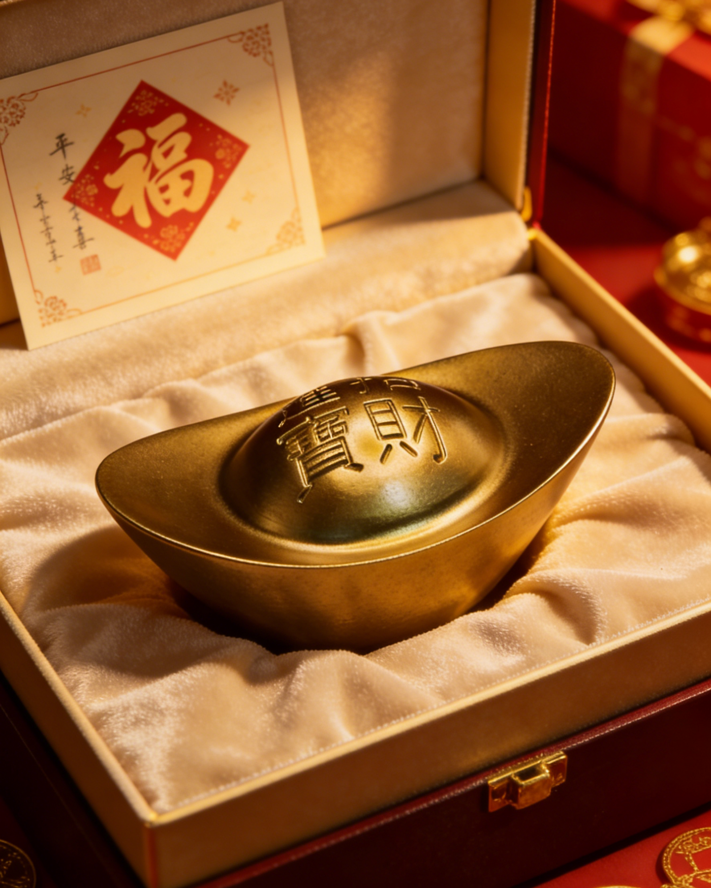 Brass Feng Shui Wealth Ingot for Prosperity & Abundance