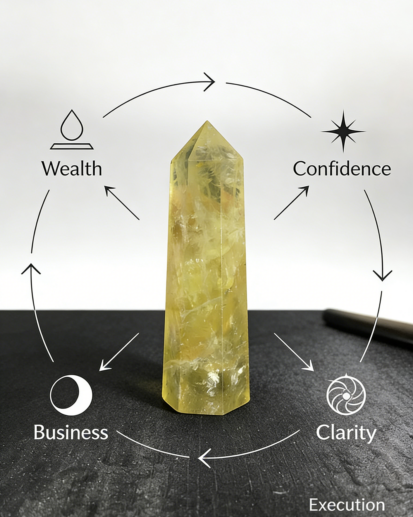 Natural Yellow Citrine Hexagonal Crystal Tower (10cm)