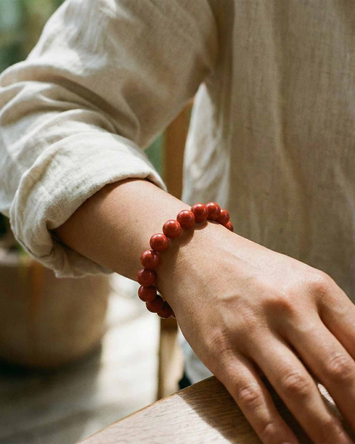 Natural "Flame Red" Rhodochrosite Bracelet | Vivid Banded Gemstone