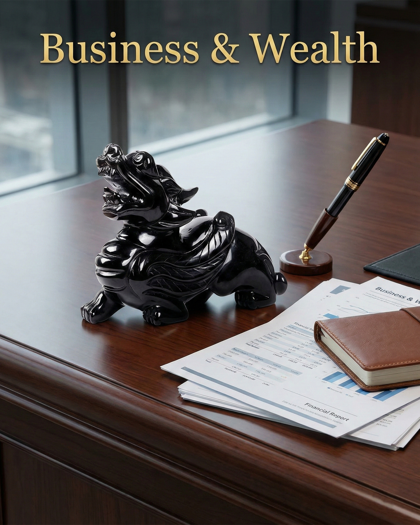 Natural Black Obsidian Pi Xiu — Wealth & Boundary Guardian (10/15/20/26cm)