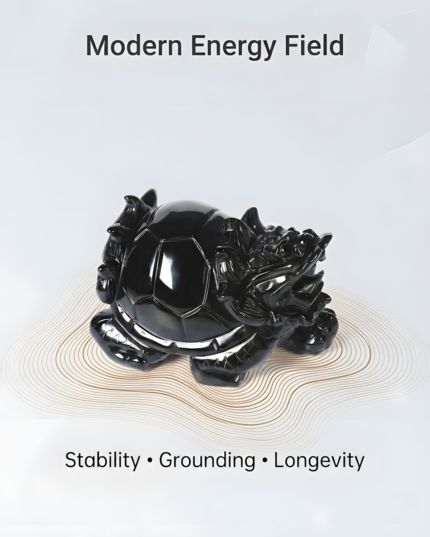 Natural Black Obsidian Turtle (Xuan Wu) — Stability & Home Protection Sculpture (10–26cm)