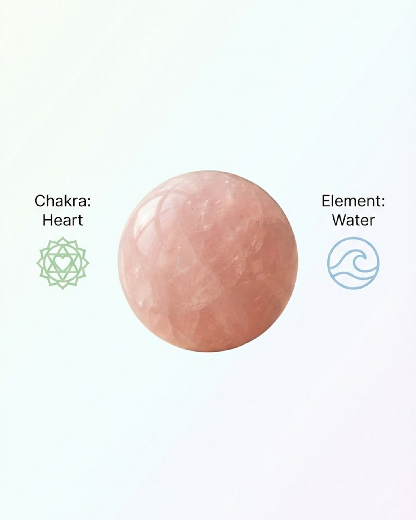 Natural Rose Quartz Crystal Sphere — Heart & Harmony Stone