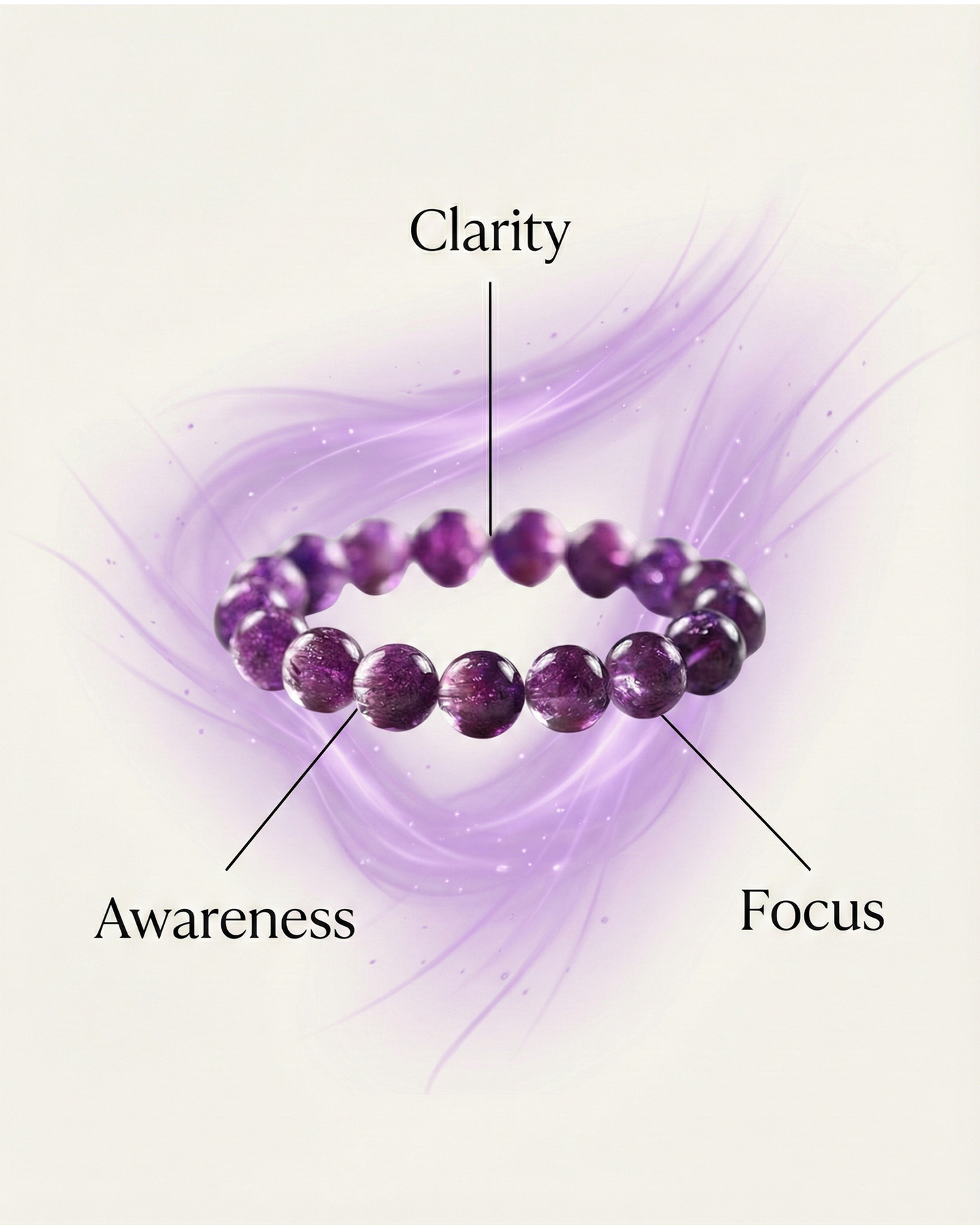 Natural Amethyst Bracelet — Clarity, Awareness & Mental Alignment (10mm / 12mm)