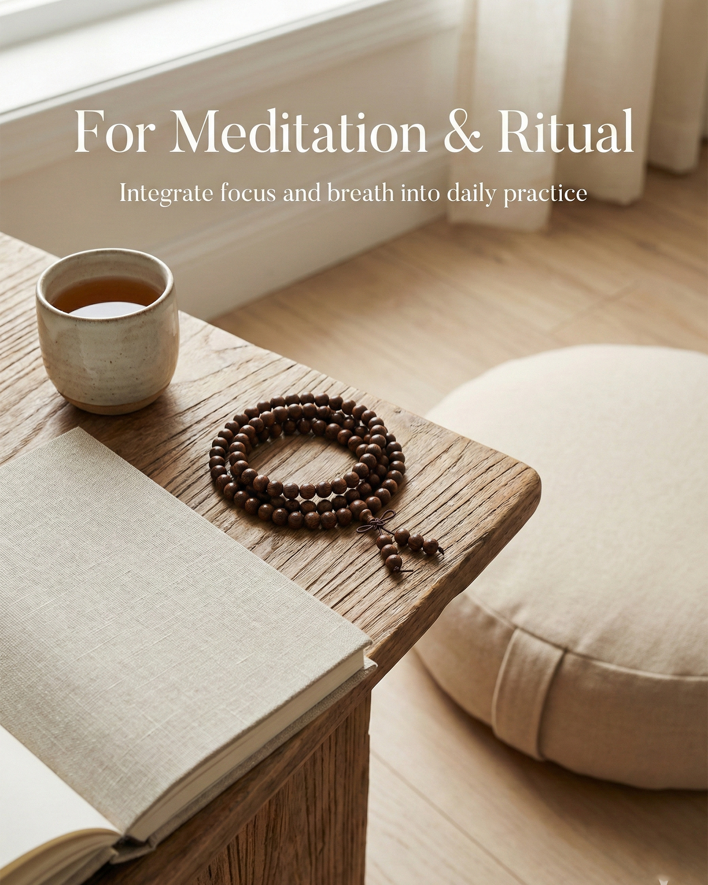 108-Bead Mala Bracelet — Rosewood Options (Golden Rosewood / Small-Leaf Rosewood)