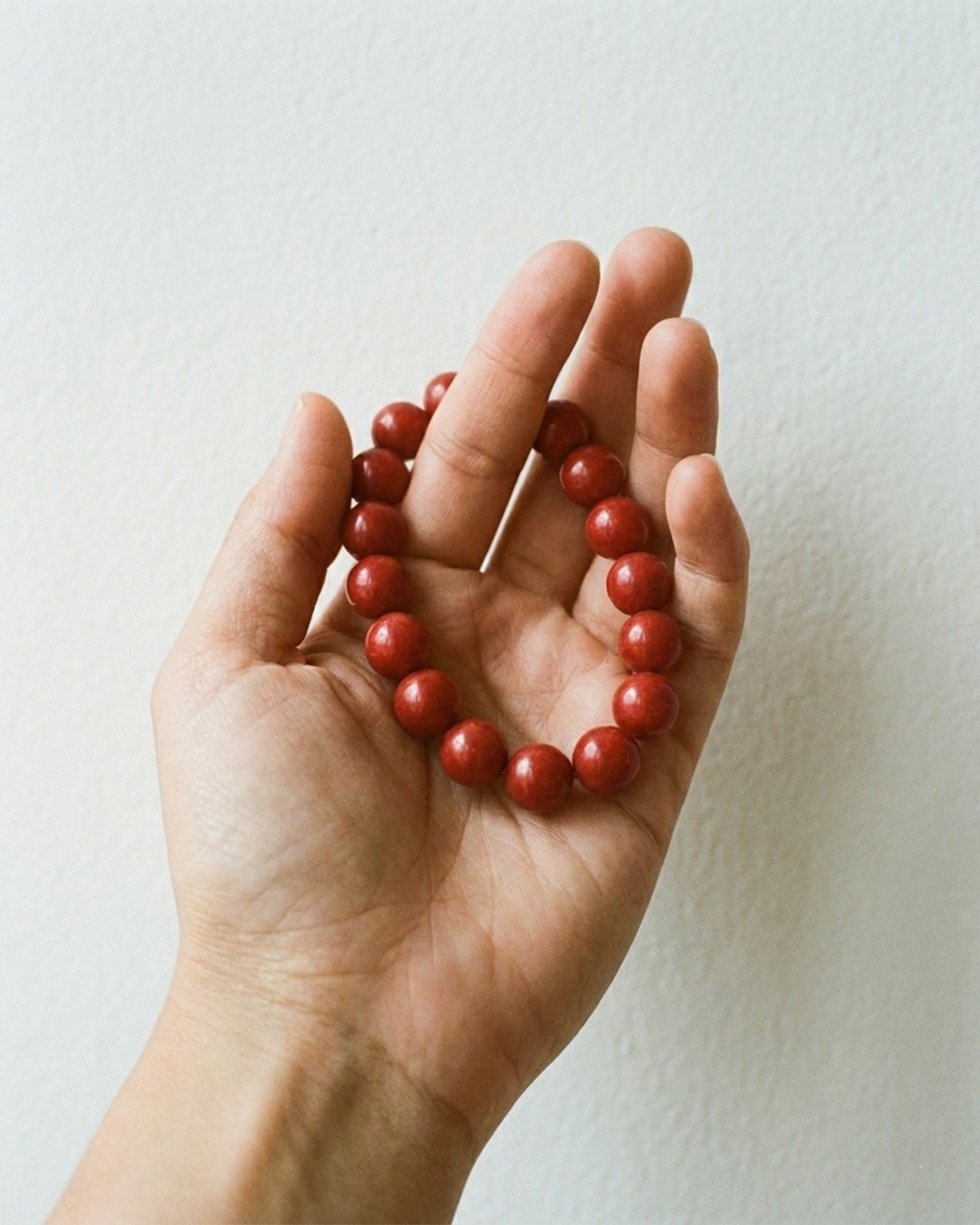 Natural "Flame Red" Rhodochrosite Bracelet | Vivid Banded Gemstone