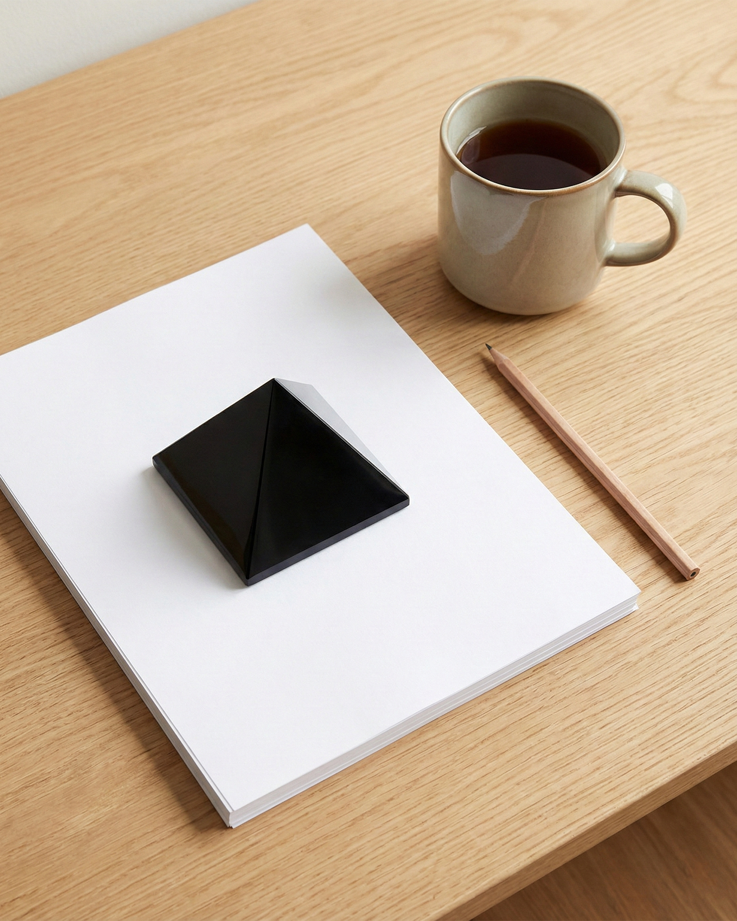 Natural Black Obsidian Pyramid (0.8-3.2kg) | Feng Shui Grounding