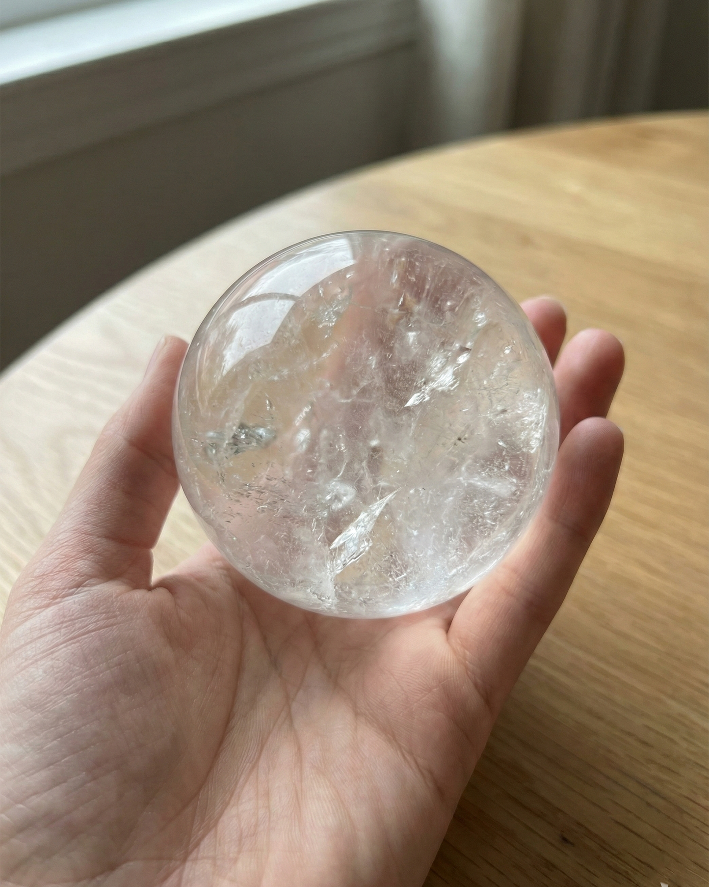 Natural Clear Quartz Crystal Sphere — Amplifier & Clarity Stone