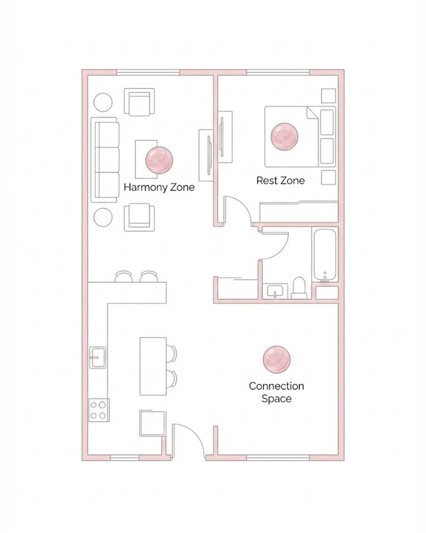 Natural Rose Quartz Crystal Sphere — Heart & Harmony Stone