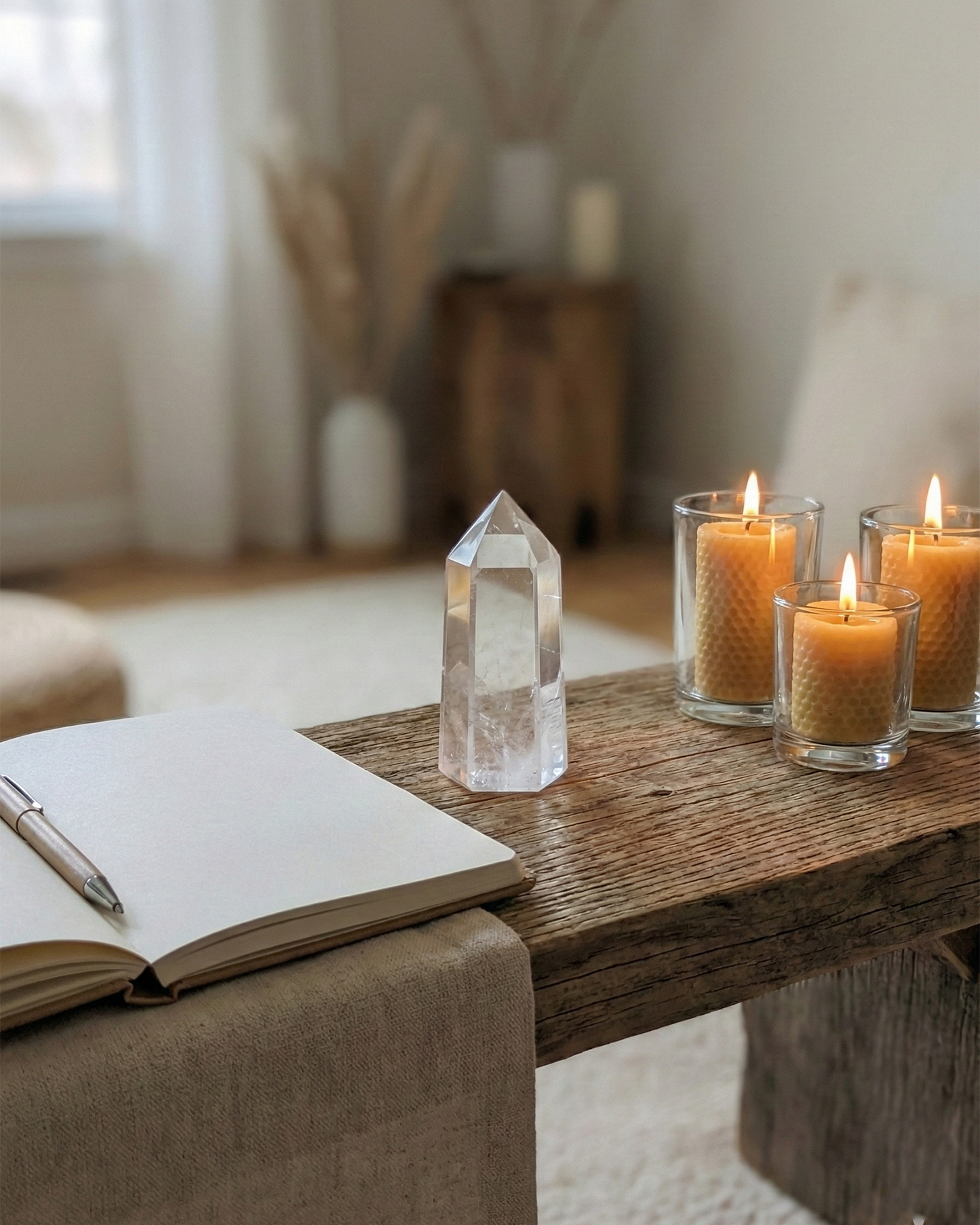 Natural Clear Quartz Hexagonal Tower — Focus & Clarity Crystal