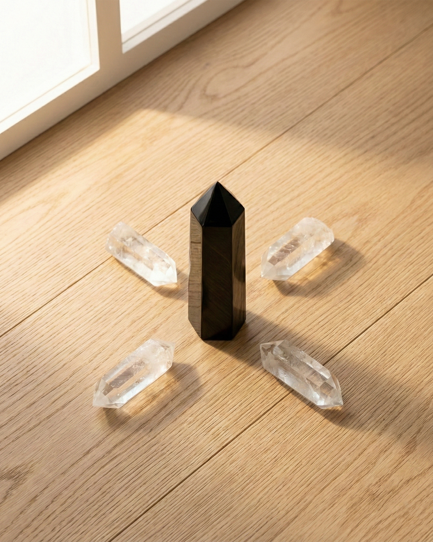 Natural Black Obsidian Crystal Point (12cm) | Feng Shui Focus Wand