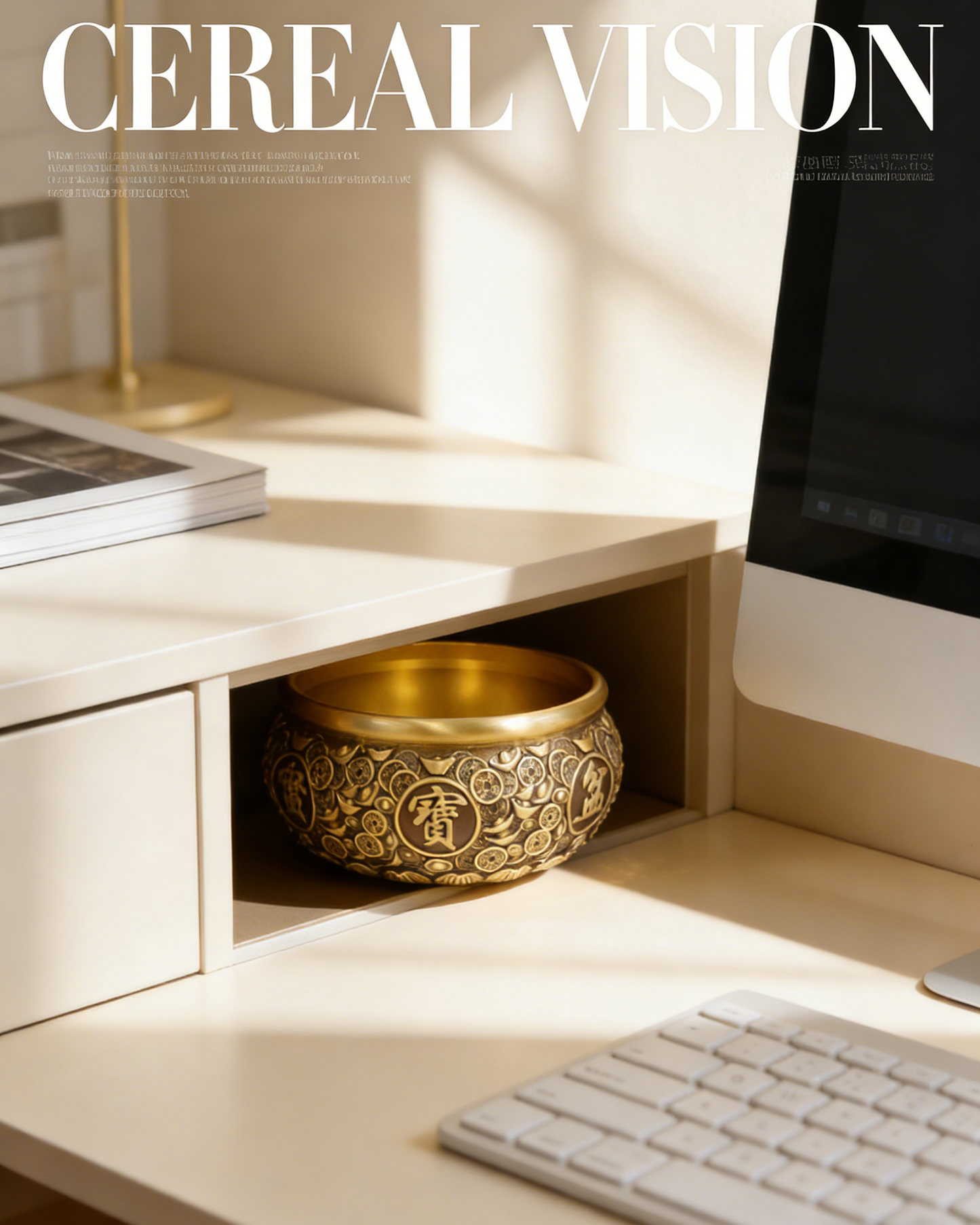 Wealth Bowl — Brass Prosperity Object for Desk & Home