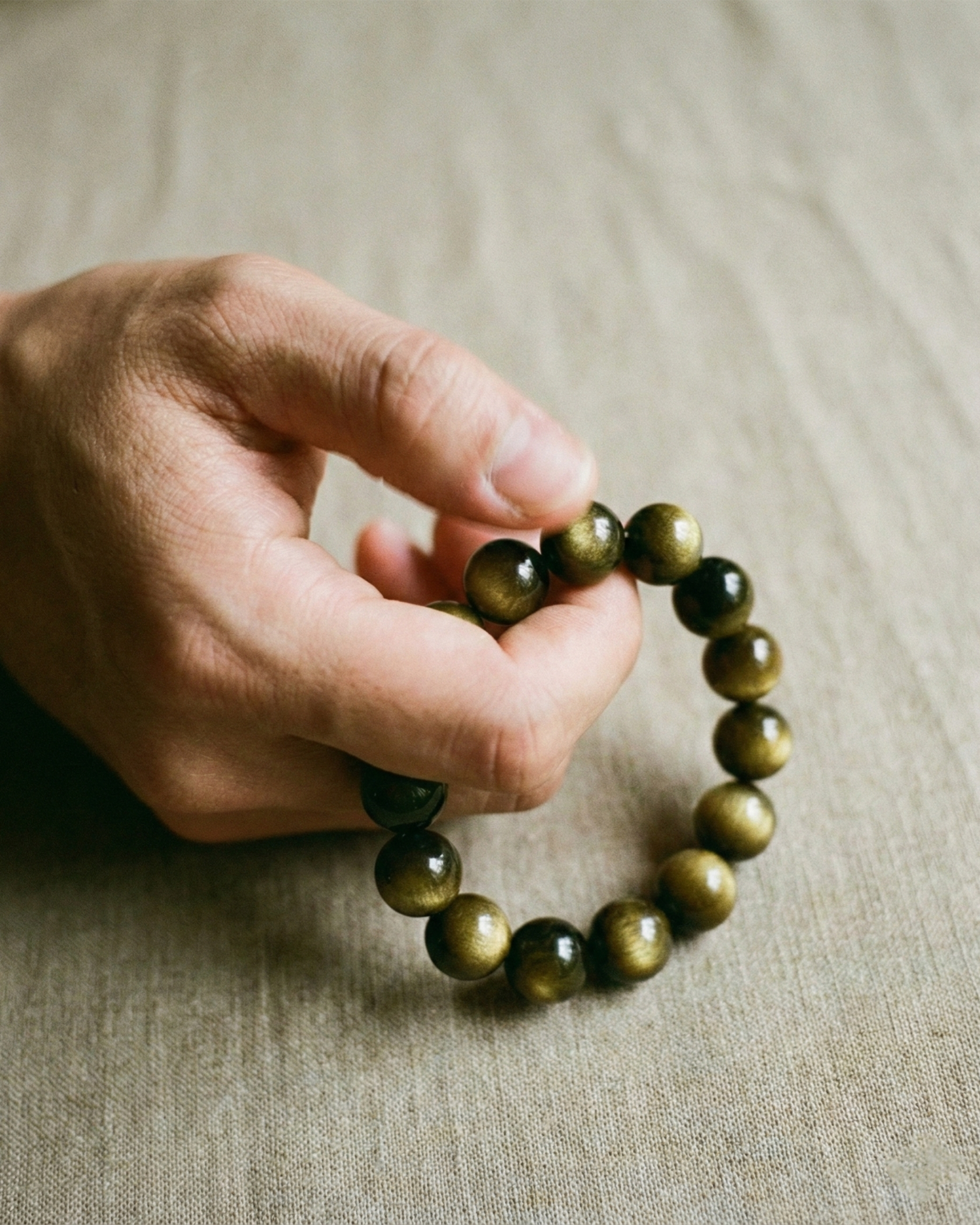 Natural Golden Obsidian Bracelet (Double Eye) | Wealth & Protection