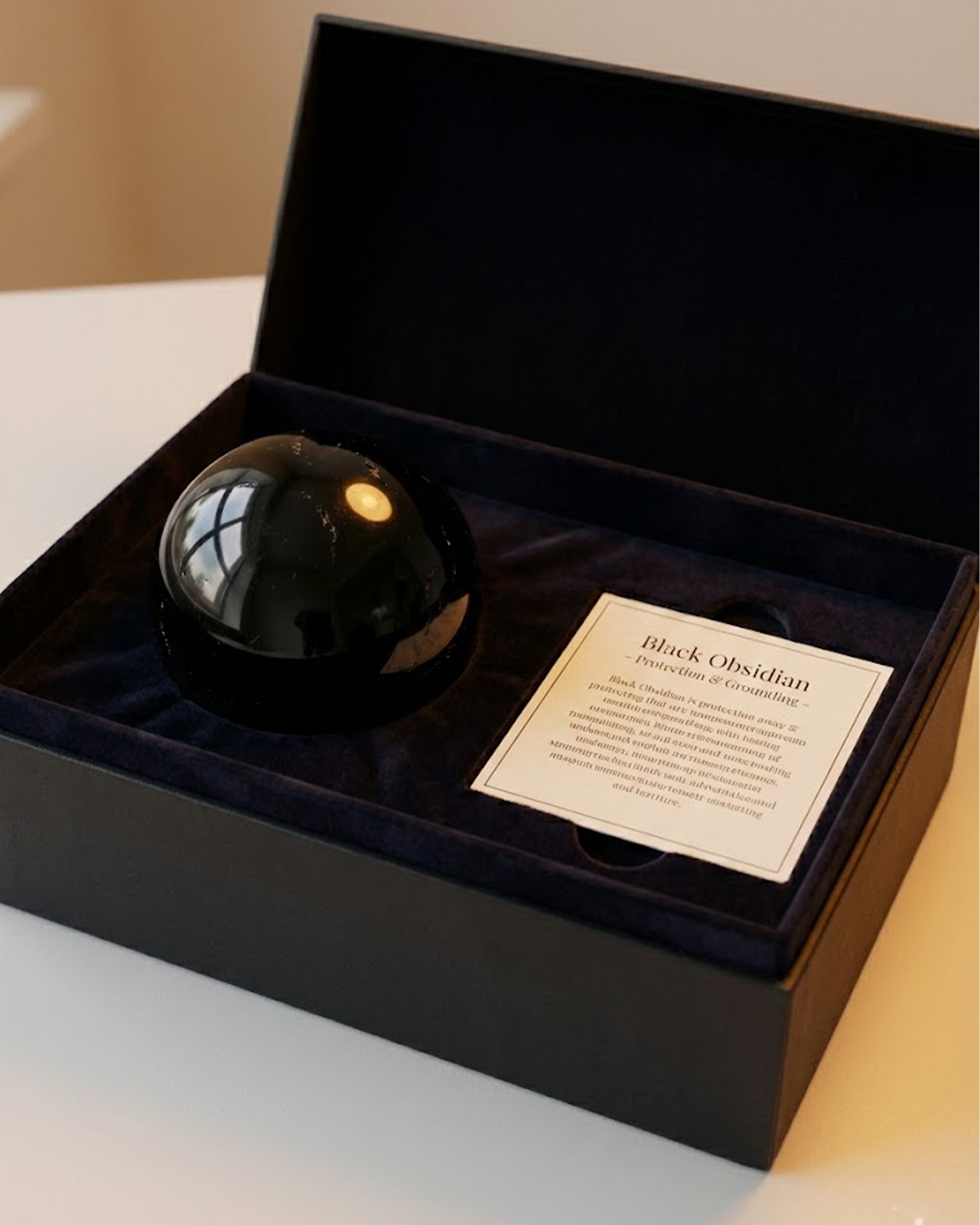 Natural Black Obsidian Crystal Sphere (6cm / 10cm / 13cm)
