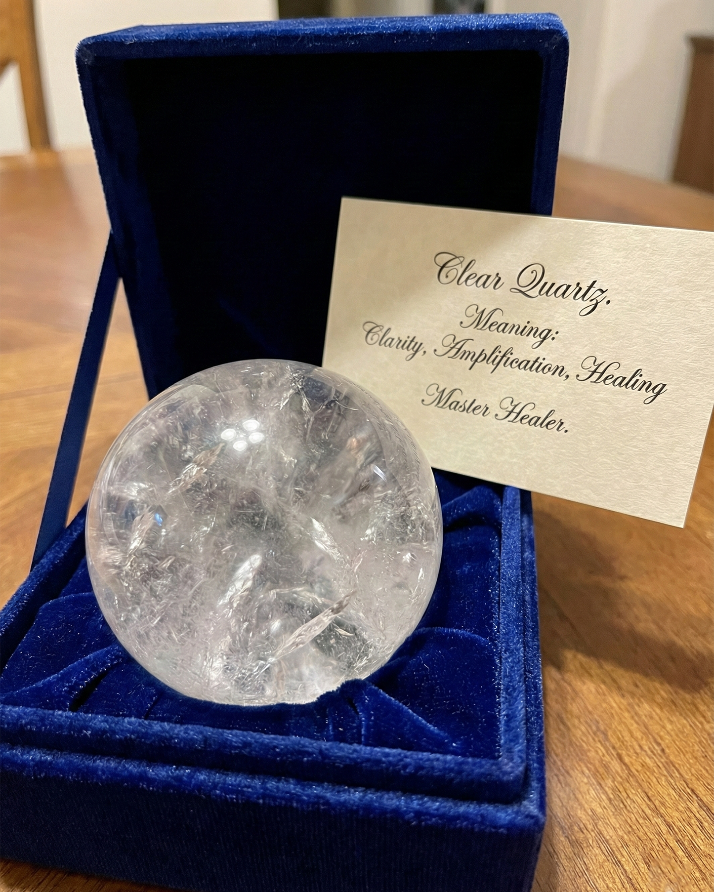 Natural Clear Quartz Crystal Sphere — Amplifier & Clarity Stone