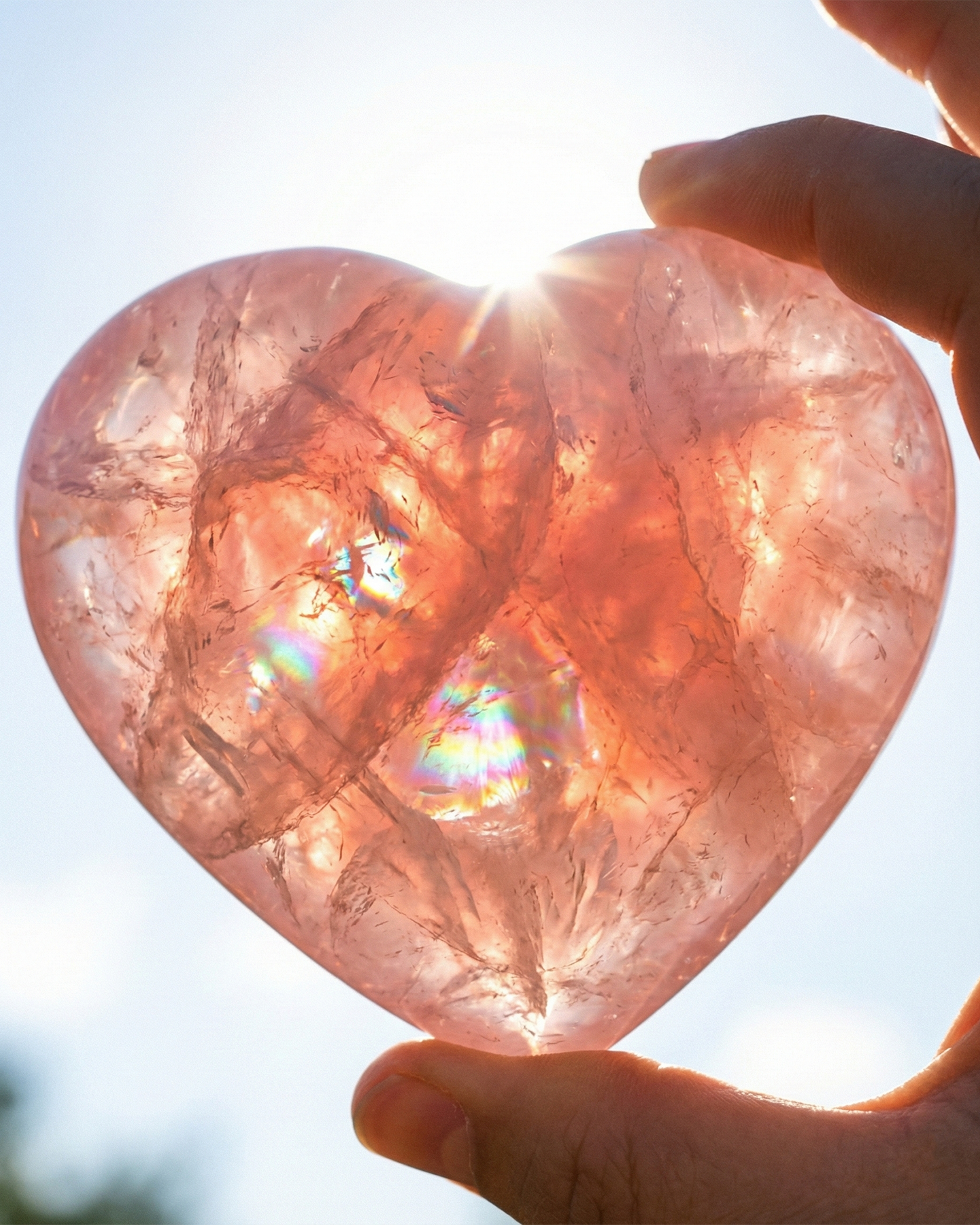 Puffy Rose Quartz Heart (7-9cm) | Natural Love Crystal Stone