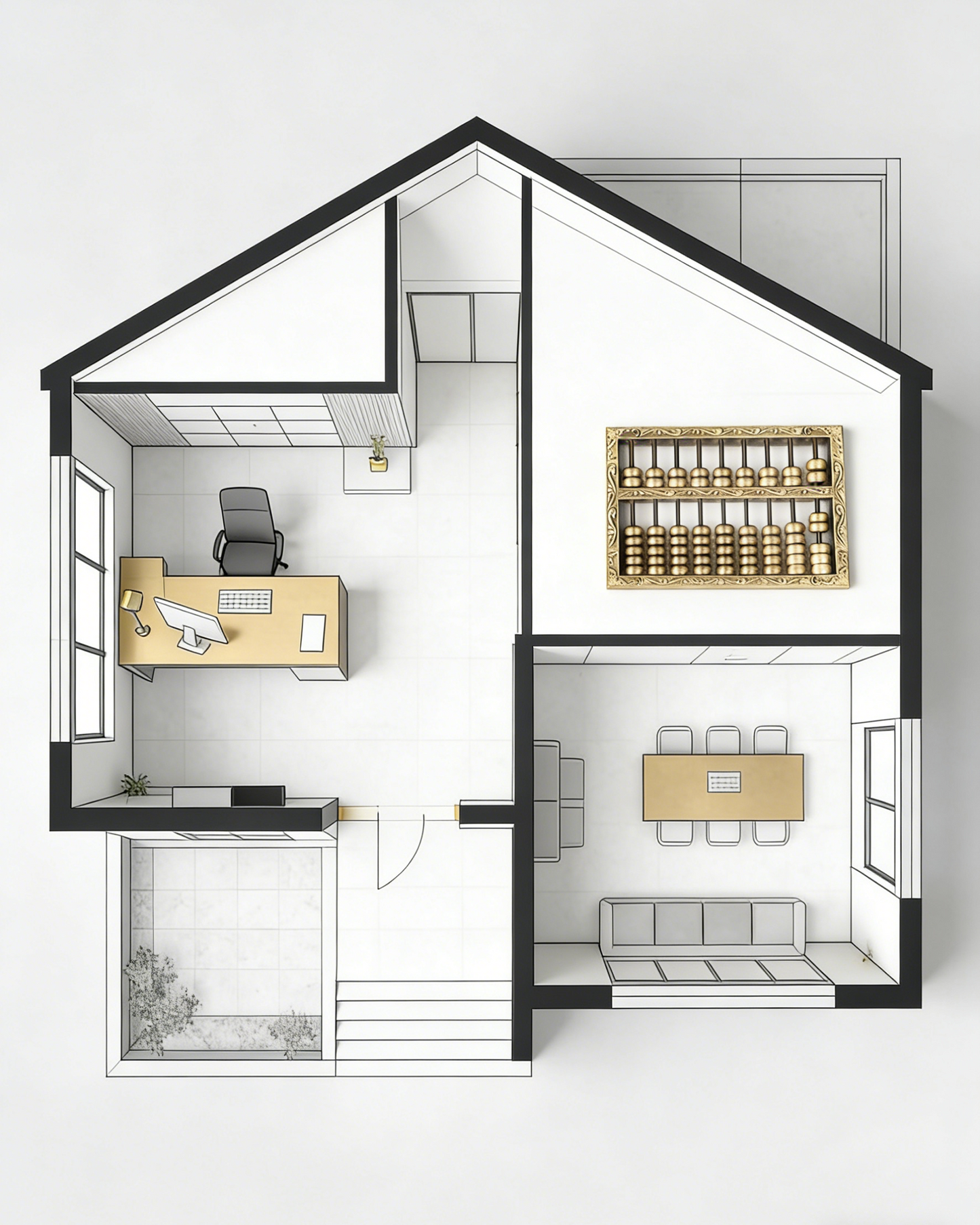Brass Feng Shui Abacus for Wealth & Business Strategy