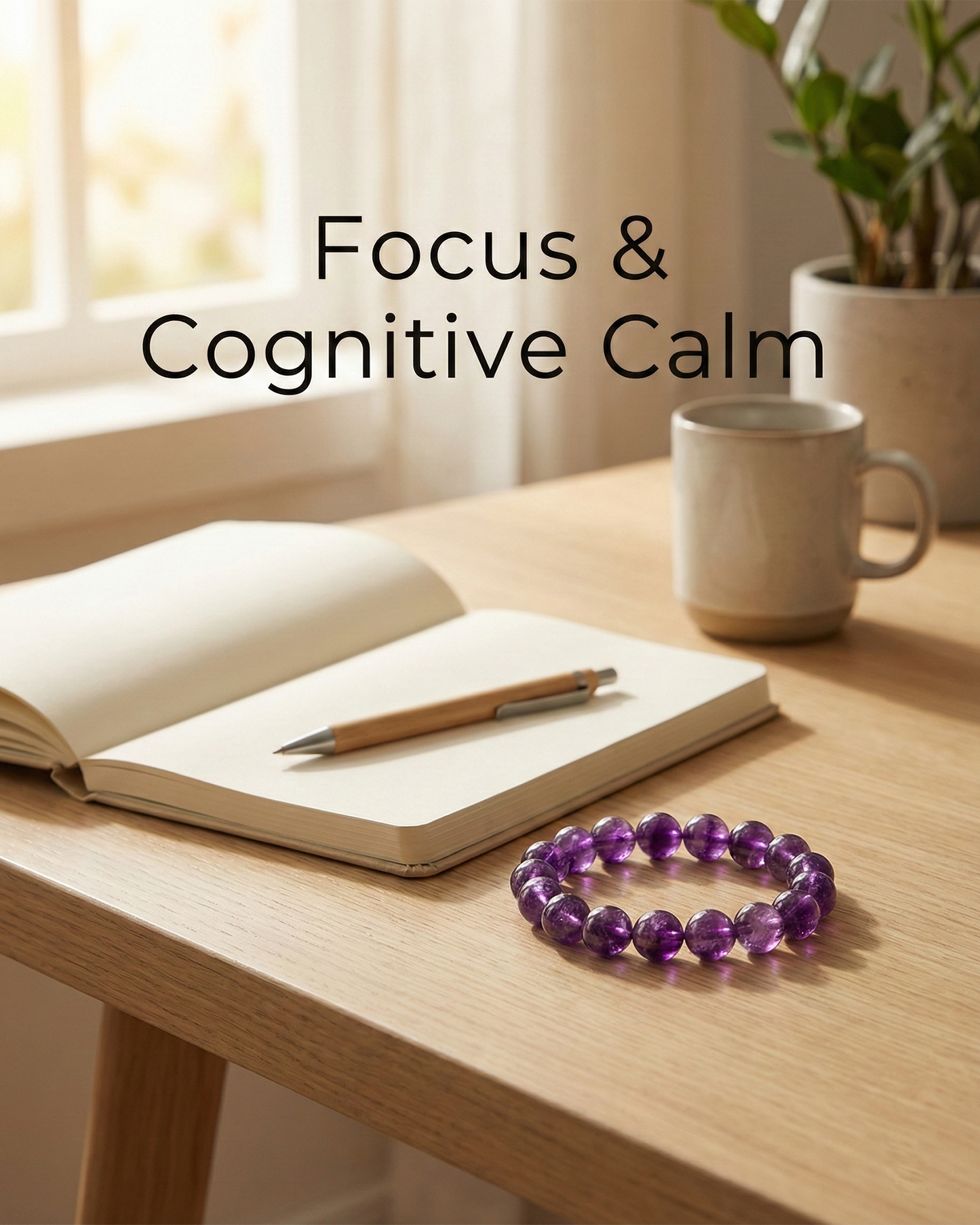 Natural Amethyst Bracelet — Clarity, Awareness & Mental Alignment (10mm / 12mm)