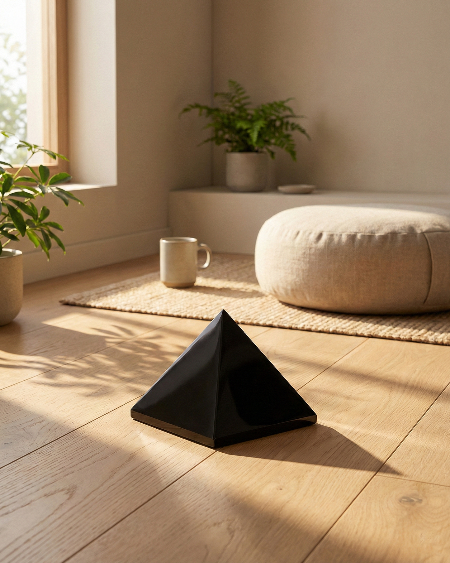 Natural Black Obsidian Pyramid (0.8-3.2kg) | Feng Shui Grounding