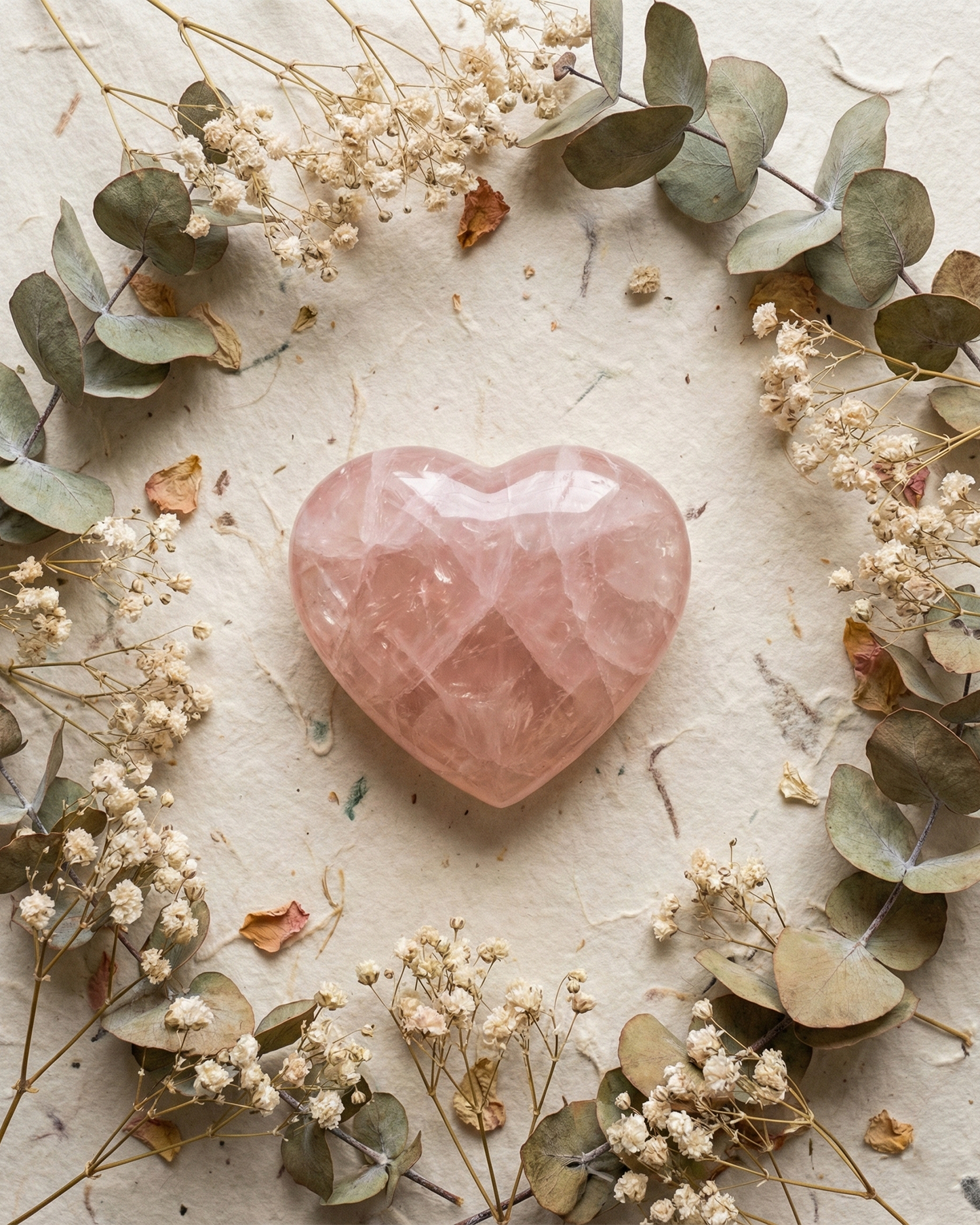 Puffy Rose Quartz Heart (7-9cm) | Natural Love Crystal Stone