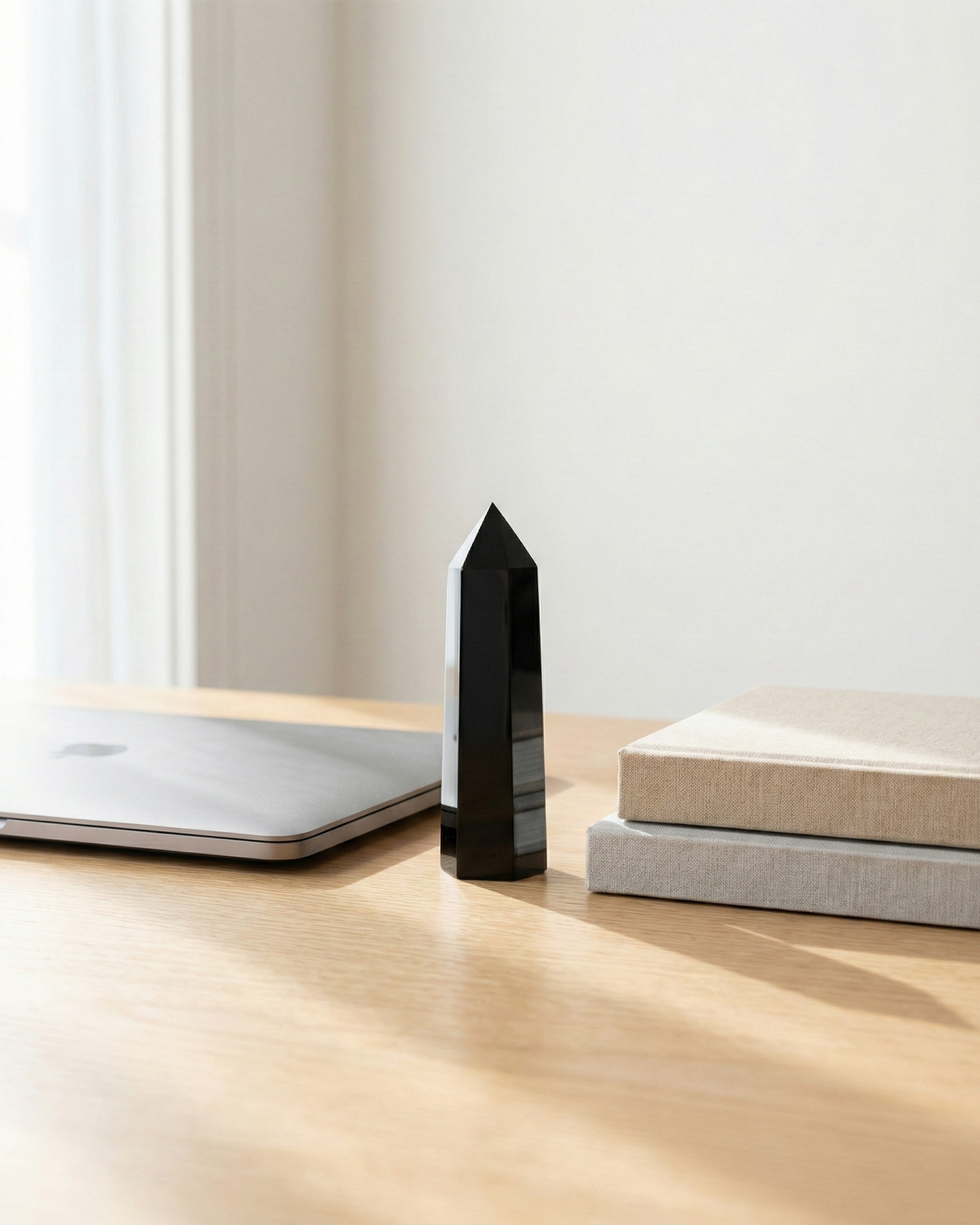 Natural Black Obsidian Crystal Point (12cm) | Feng Shui Focus Wand